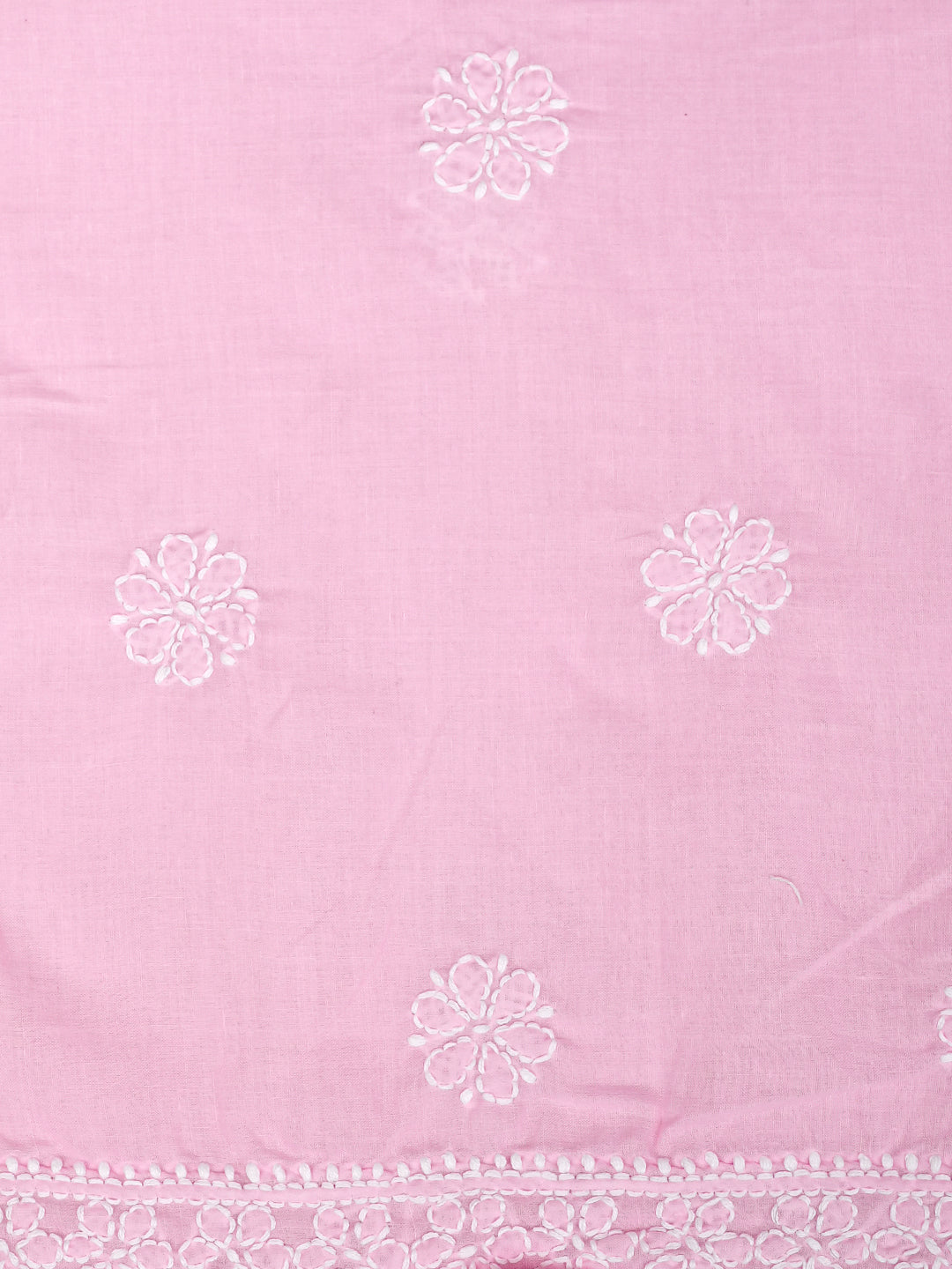 Ada Hand Embroidered Pink Cotton Lucknowi Chikankari Unstitched Suit Piece 01A992338