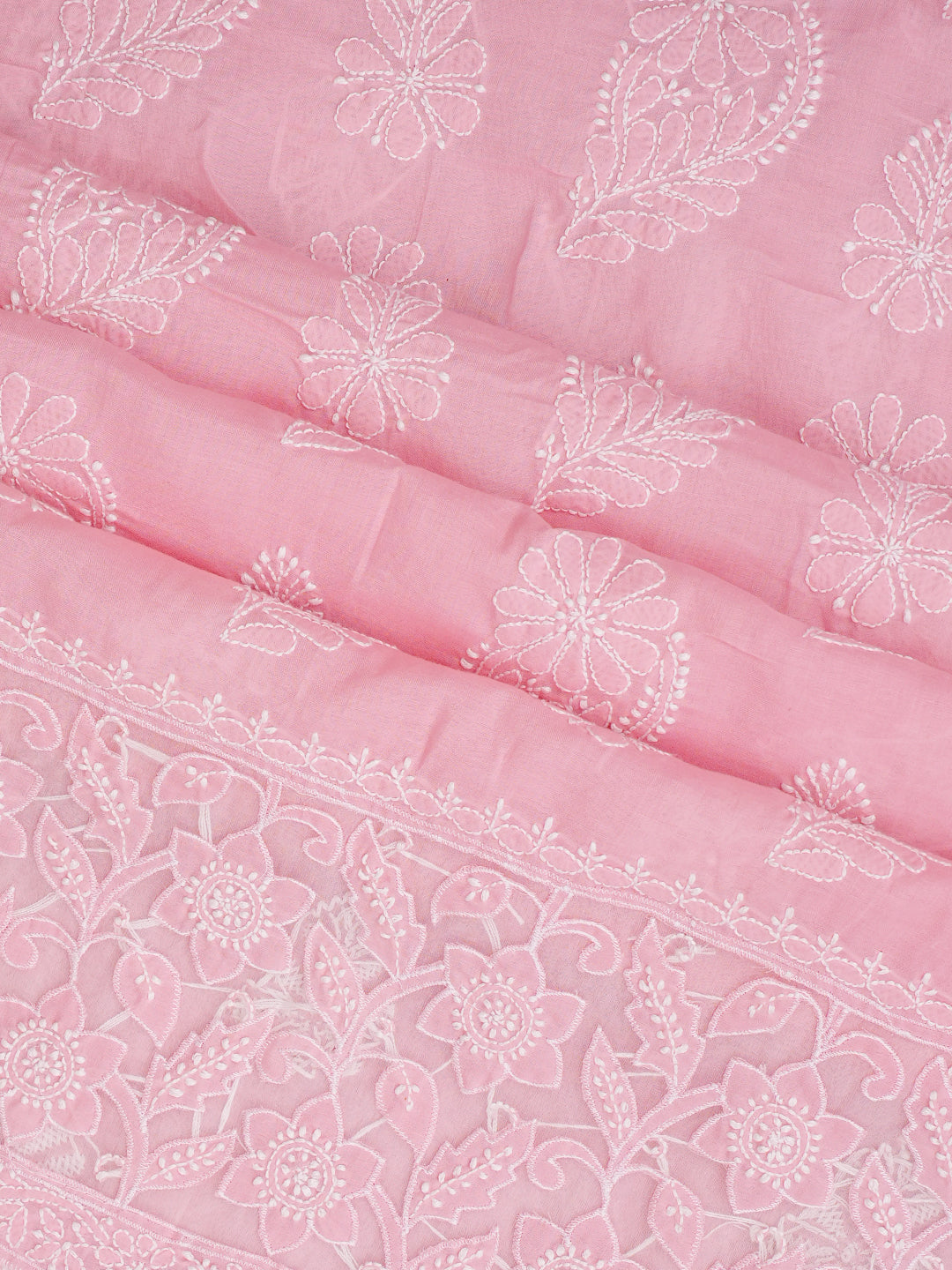Ada Hand Embroidered Pink Cotton Lucknowi Chikankari Unstitched Suit Piece 01A999103