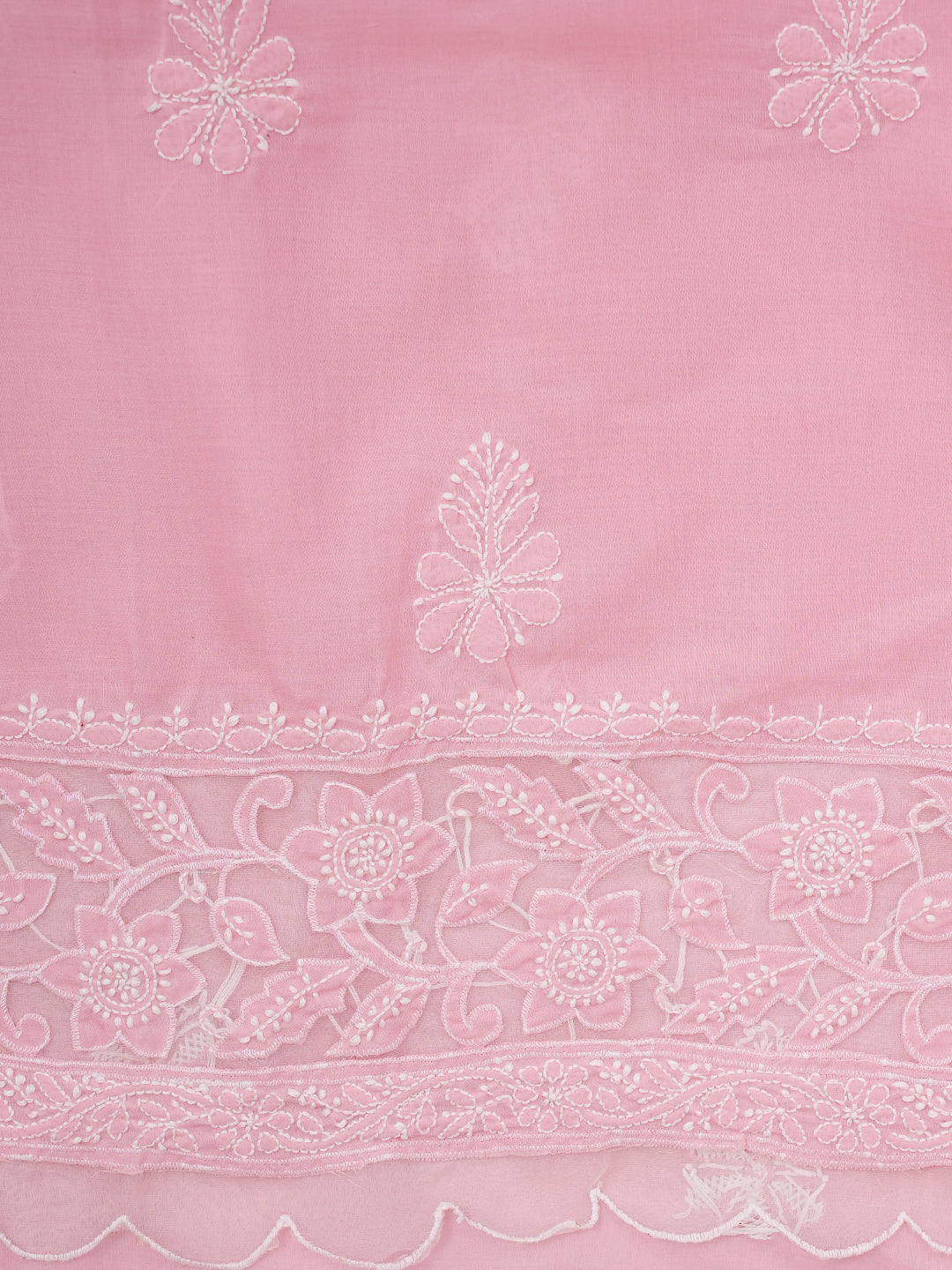 Ada Hand Embroidered Pink Cotton Lucknowi Chikankari Unstitched Suit Piece 01A999103