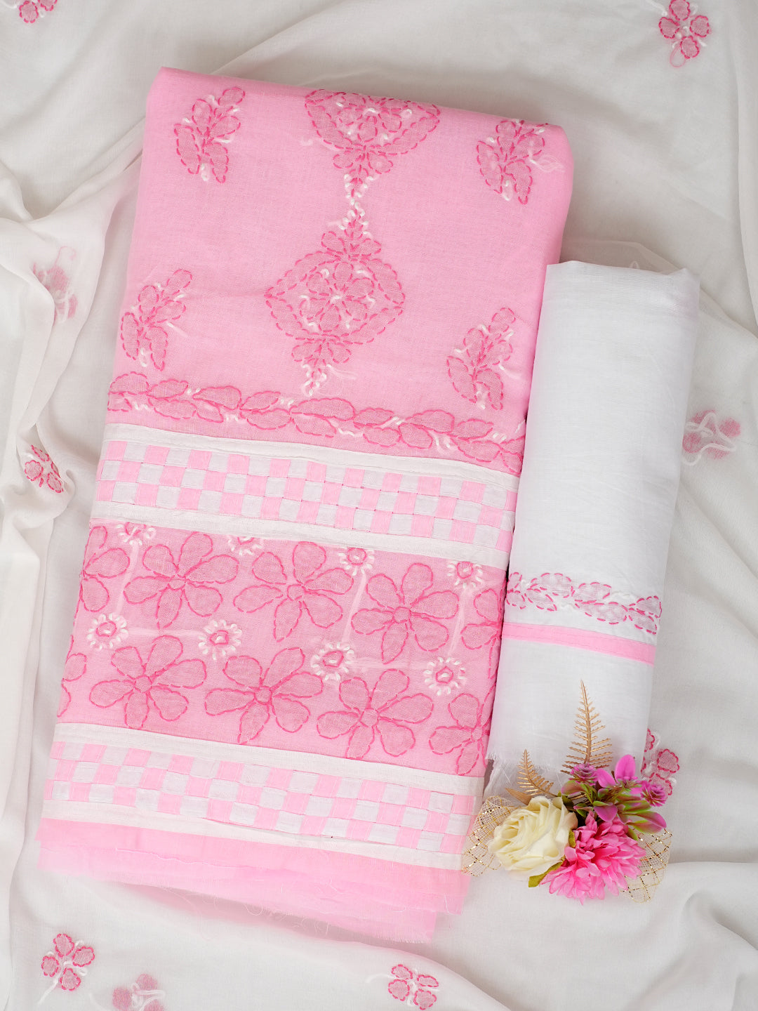 AdaHandEmbroideredPinkCottonLucknowiChikankariUnstitchedSuitPieceWithChiffonDupatta01A919973_8