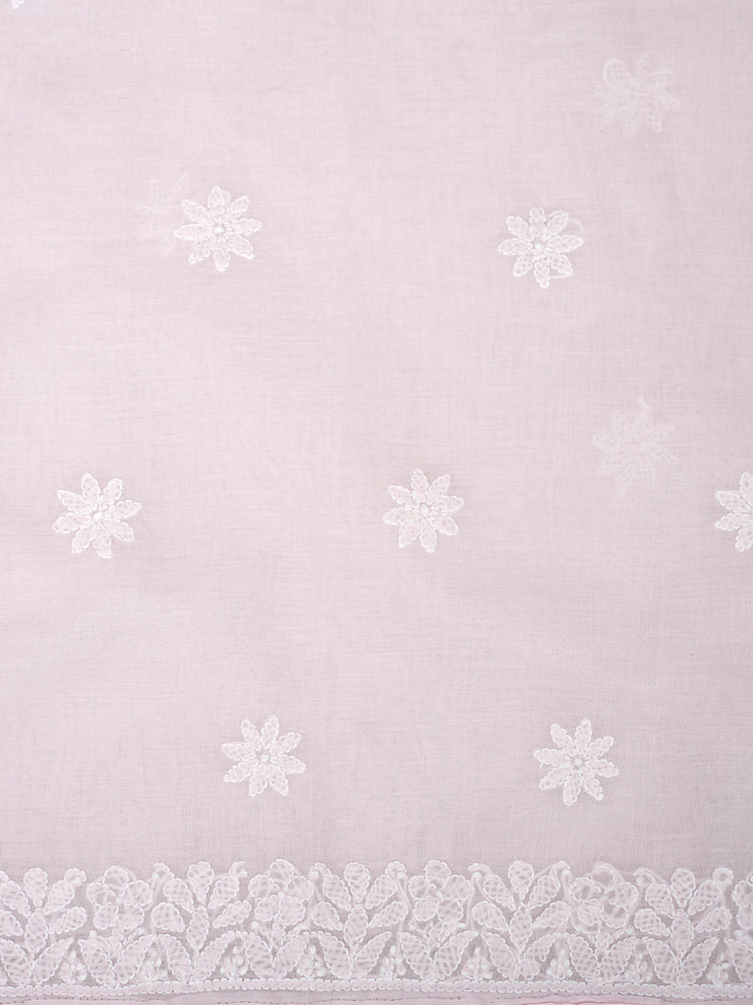 Ada Hand Embroidered Pink Cotton Lucknowi Chikankari Unstitched Suit Piece With Chiffon Dupatta 01A981897