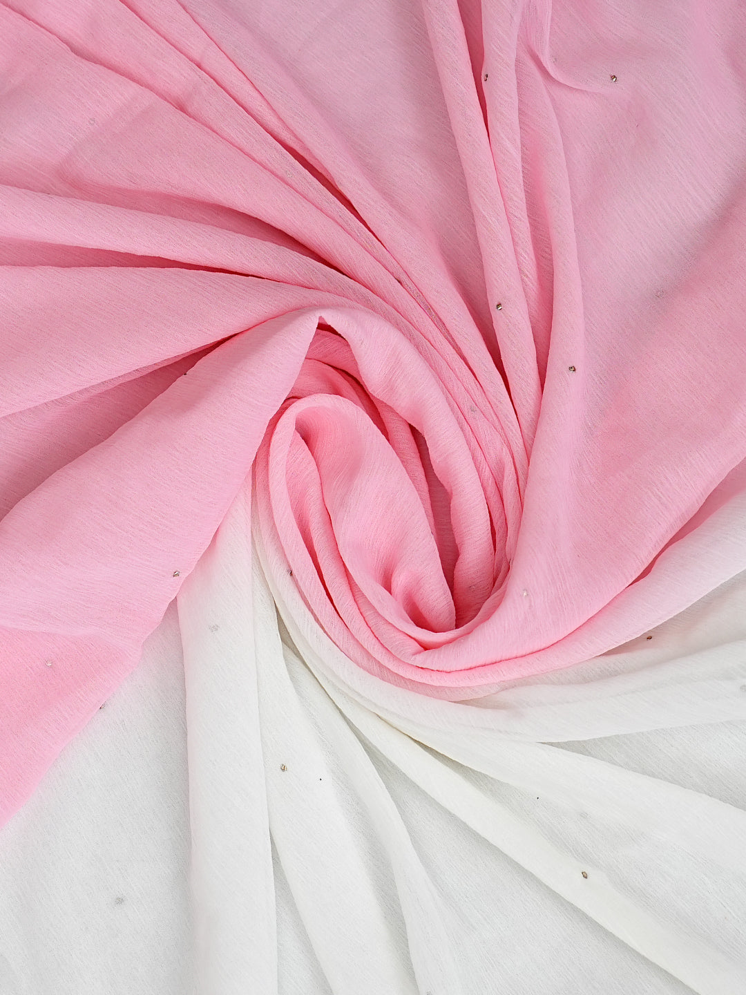 Ada Hand Embroidered Pink Cotton Lucknowi Chikankari Unstitched Suit Piece With Mukaish / Muqaish Work 01A622156