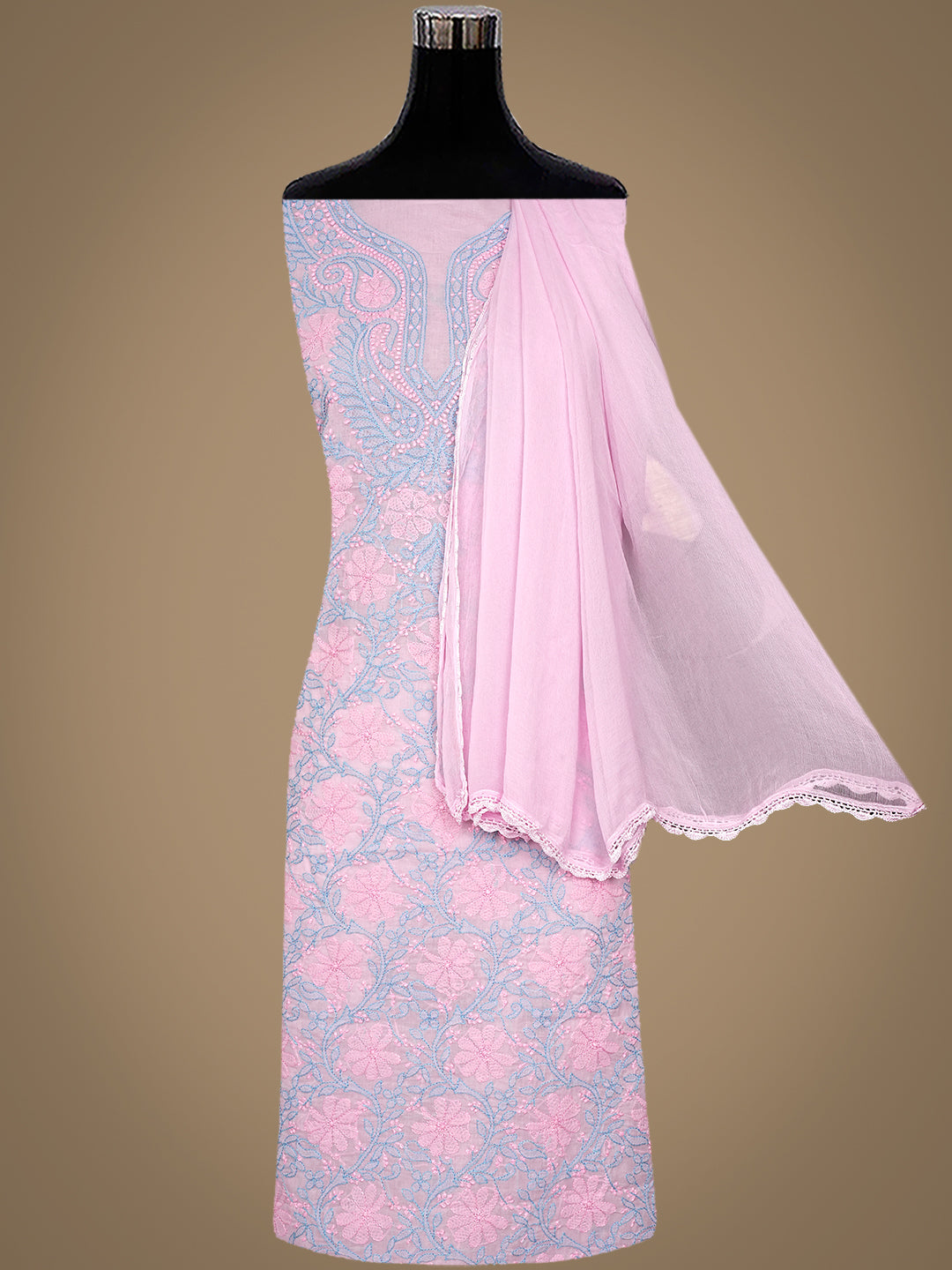 Ada Pink Cotton Unstitched Set Suit_3
