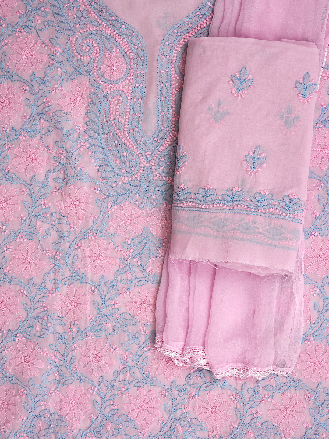 Ada Pink Cotton Unstitched Set Suit_5