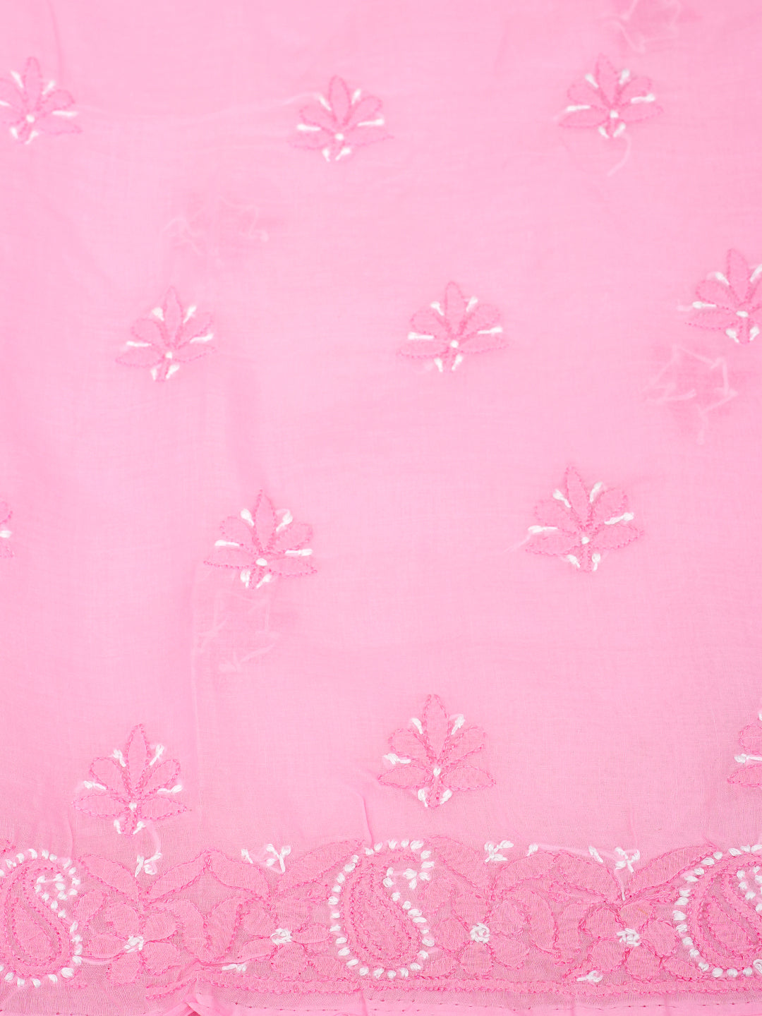 Ada Hand Embroidered Pink Cotton Lucknowi Chikankari Unstitched Suit Set With Chiffon Dupatta 01A986927