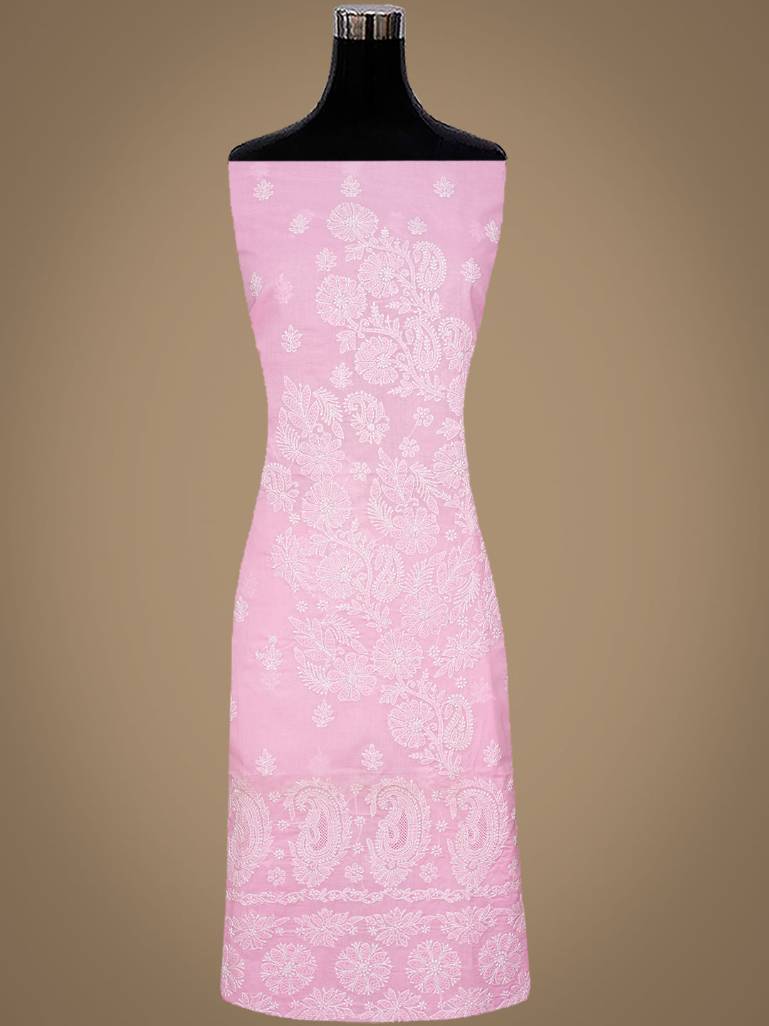 Ada Hand Embroidered Pink Cotton lucknowi Chikankari Unstitched Kurta 01A712249