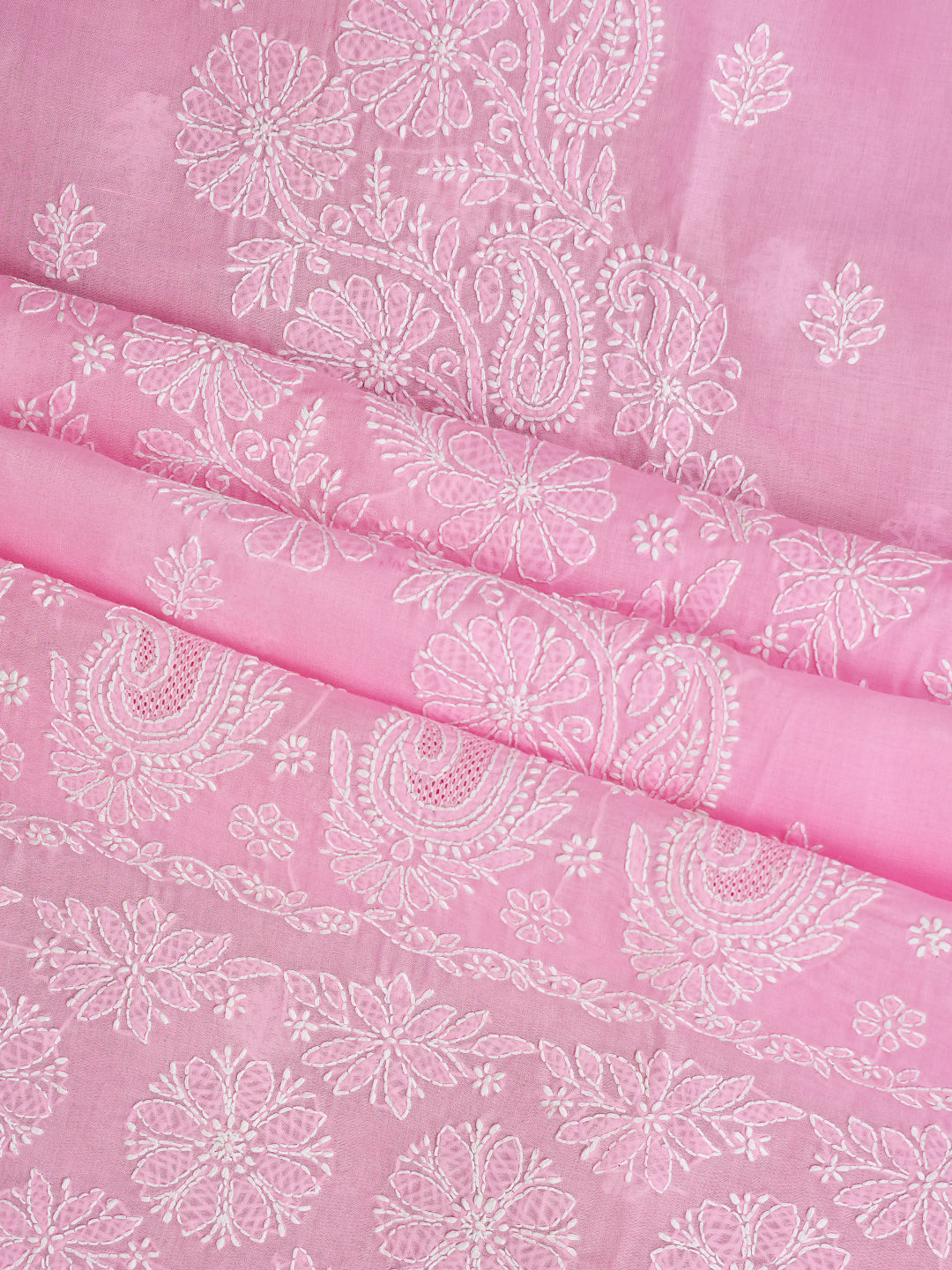 Ada Hand Embroidered Pink Cotton lucknowi Chikankari Unstitched Kurta 01A712249