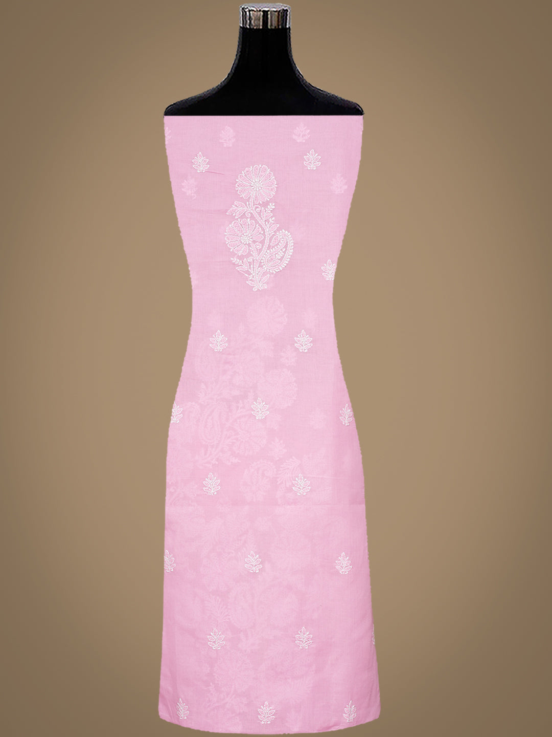 Ada Hand Embroidered Pink Cotton lucknowi Chikankari Unstitched Kurta 01A712249