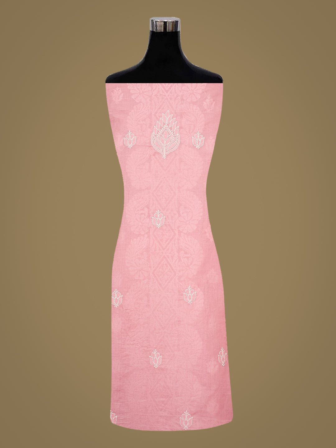 Ada Hand Embroidered Pink Cotton lucknowi Chikankari Unstitched Kurta 01A946773