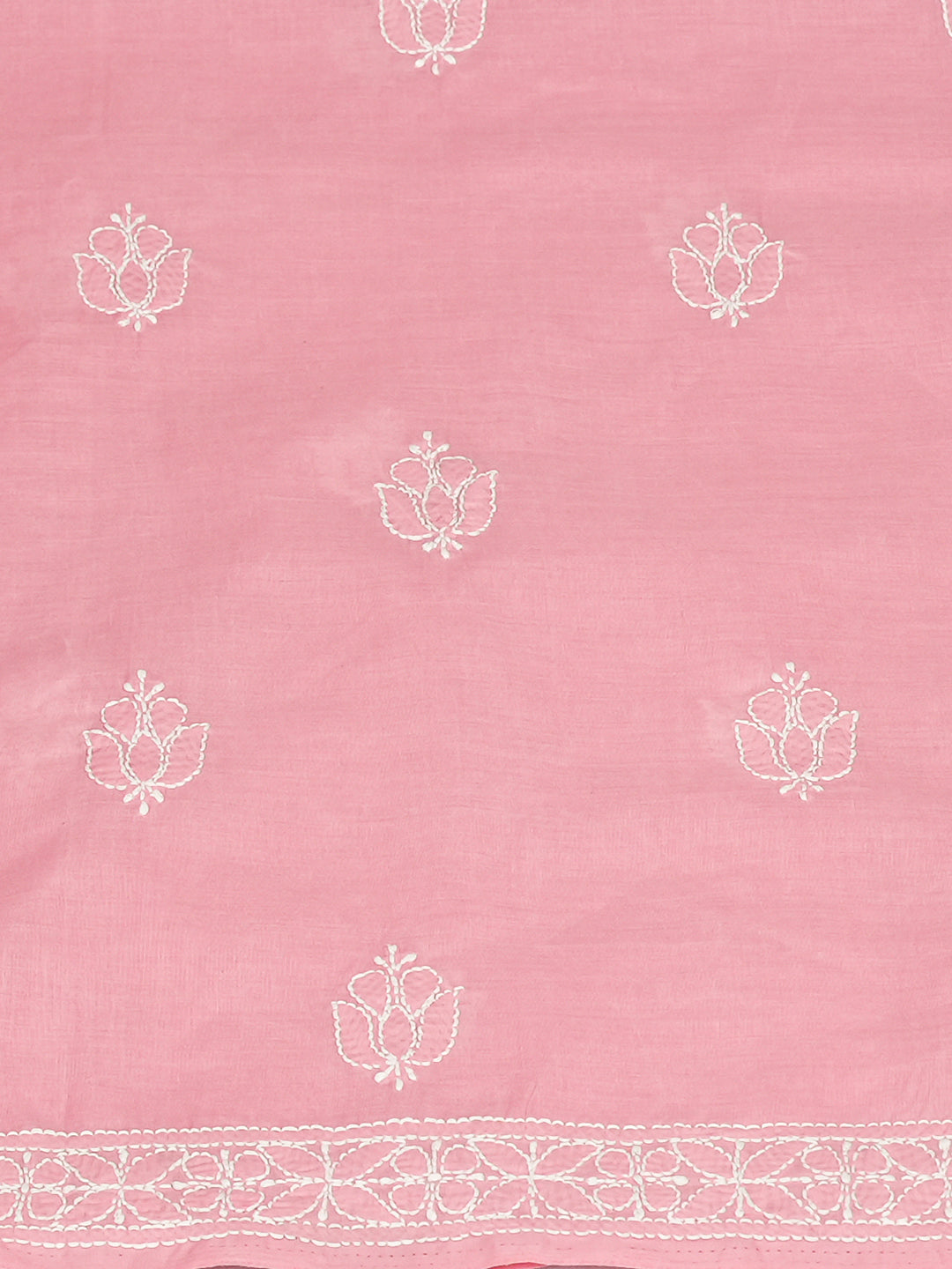 Ada Hand Embroidered Pink Cotton lucknowi Chikankari Unstitched Kurta 01A946773