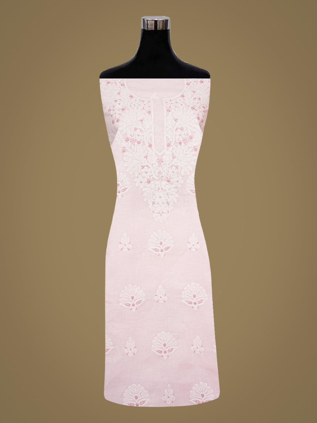 Ada Hand Embroidered Pink Cotton lucknowi Chikankari Unstitched Kurta 01A991913