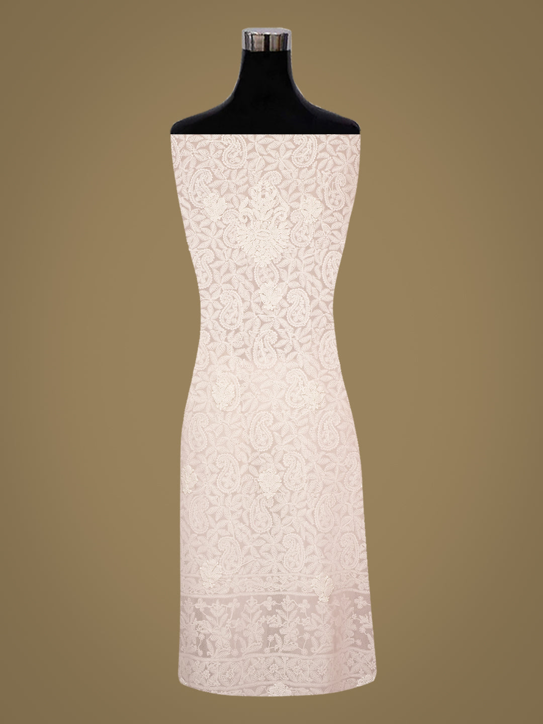 Ada Hand Embroidered Pink Faux Georgette Lucknowi Chikankari Unstitched Suit Piece 01A1003762