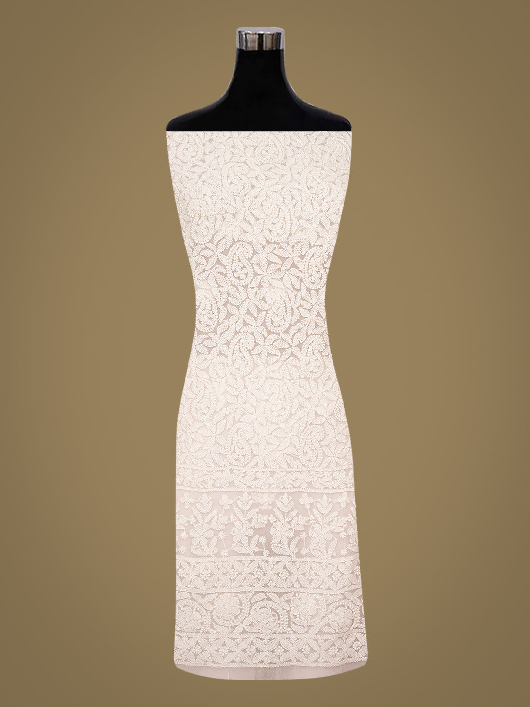 Ada Hand Embroidered Pink Faux Georgette Lucknowi Chikankari Unstitched Suit Piece 01A1003762