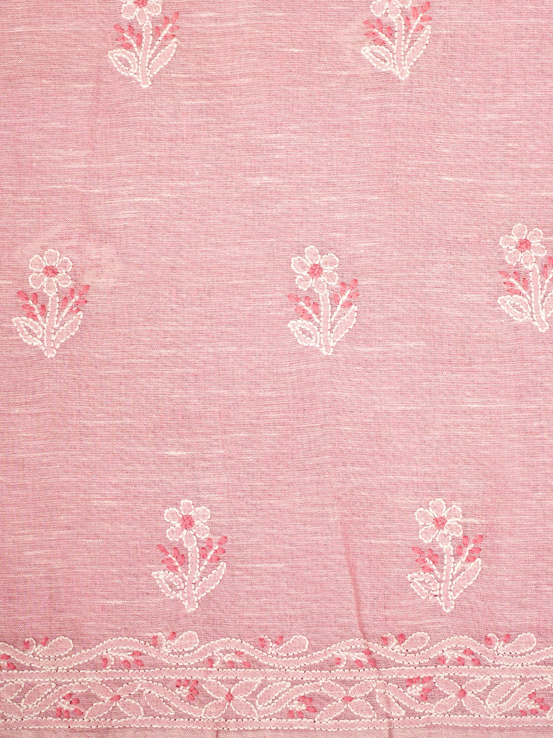 Ada Hand Embroidered Pink Linen Lucknowi Chikankari Unstitched Suit Piece 01A790999