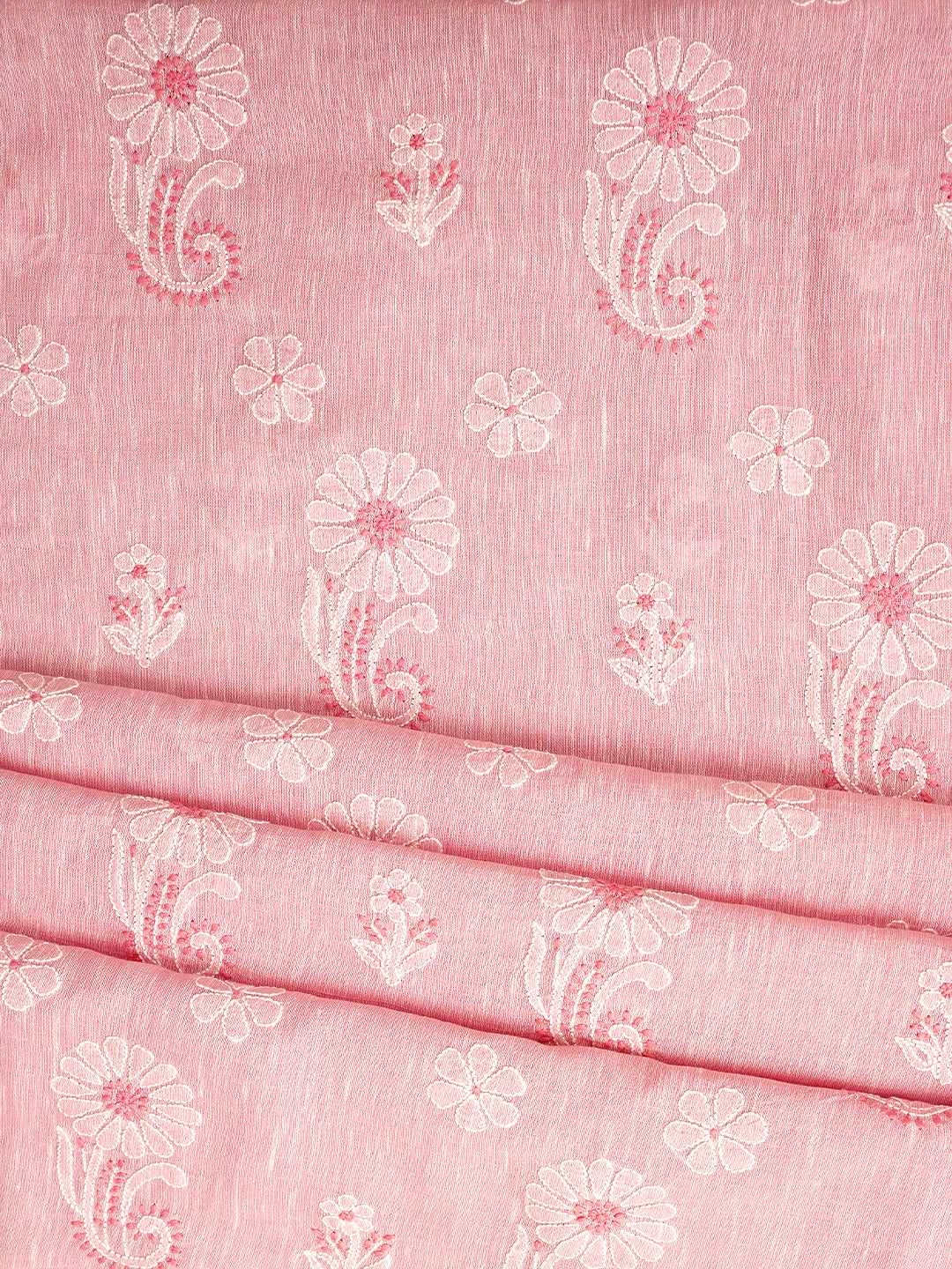 Ada Hand Embroidered Pink Linen Lucknowi Chikankari Unstitched Suit Piece 01A790999