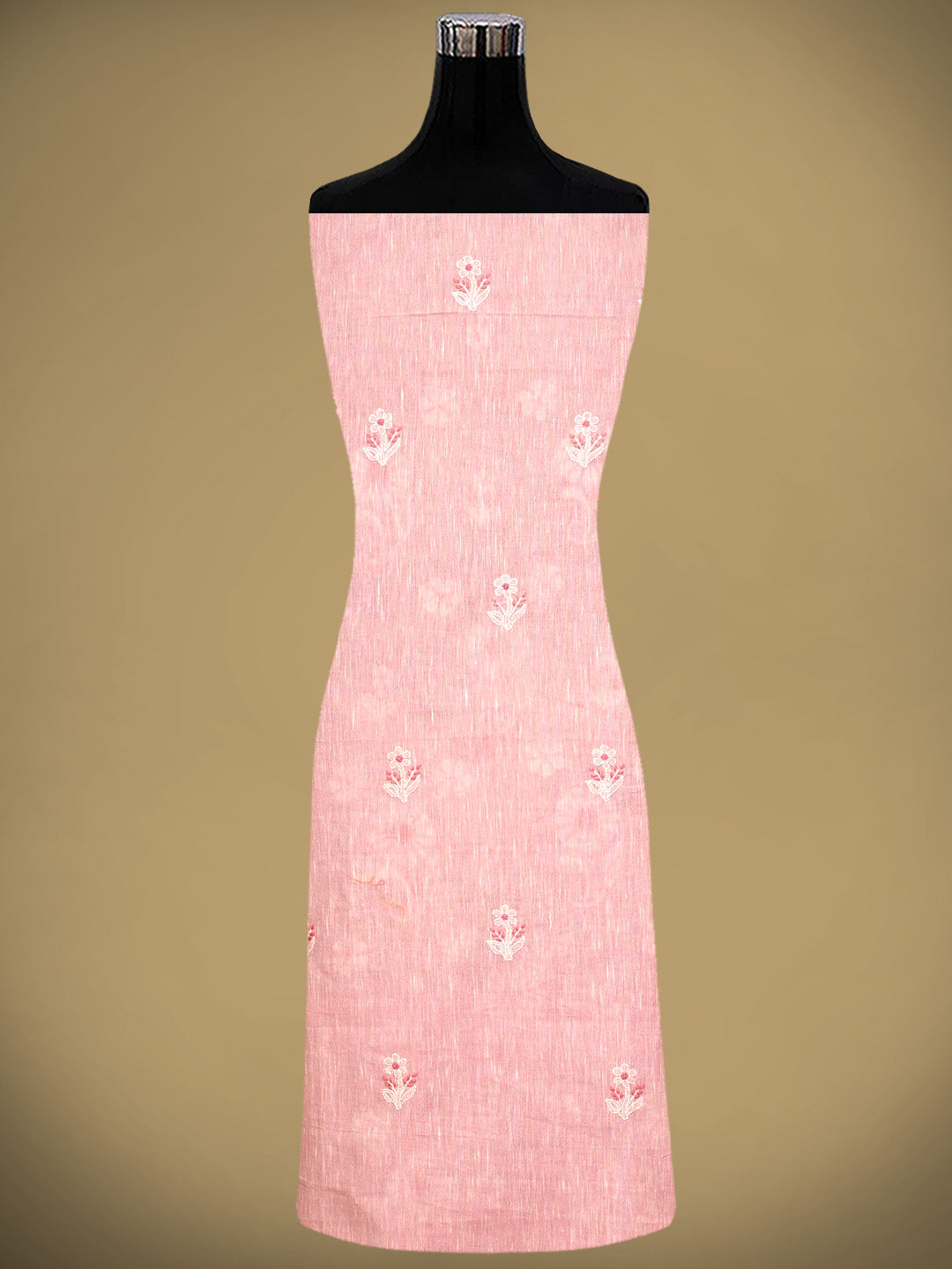 Ada Hand Embroidered Pink Linen Lucknowi Chikankari Unstitched Suit Piece 01A790999