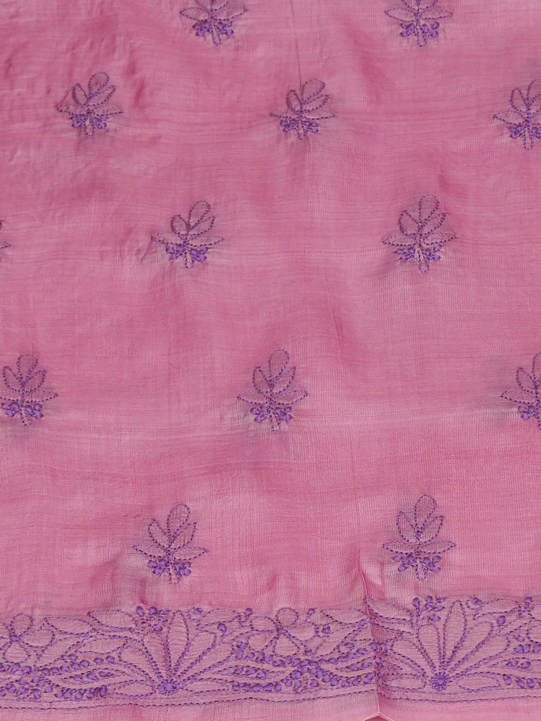 Ada Hand Embroidered Pink Mist Silk Lucknowi Chikankari Unstitched Suit Piece 01A965516