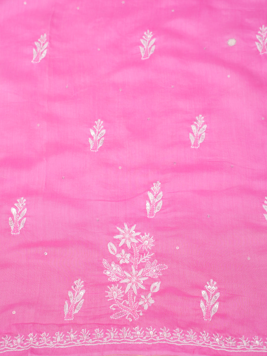 Ada Hand Embroidered Pink Muslin Lucknowi Chikankari Unstitched Kurta Dupatta With Cutdana Work 01A610258_7