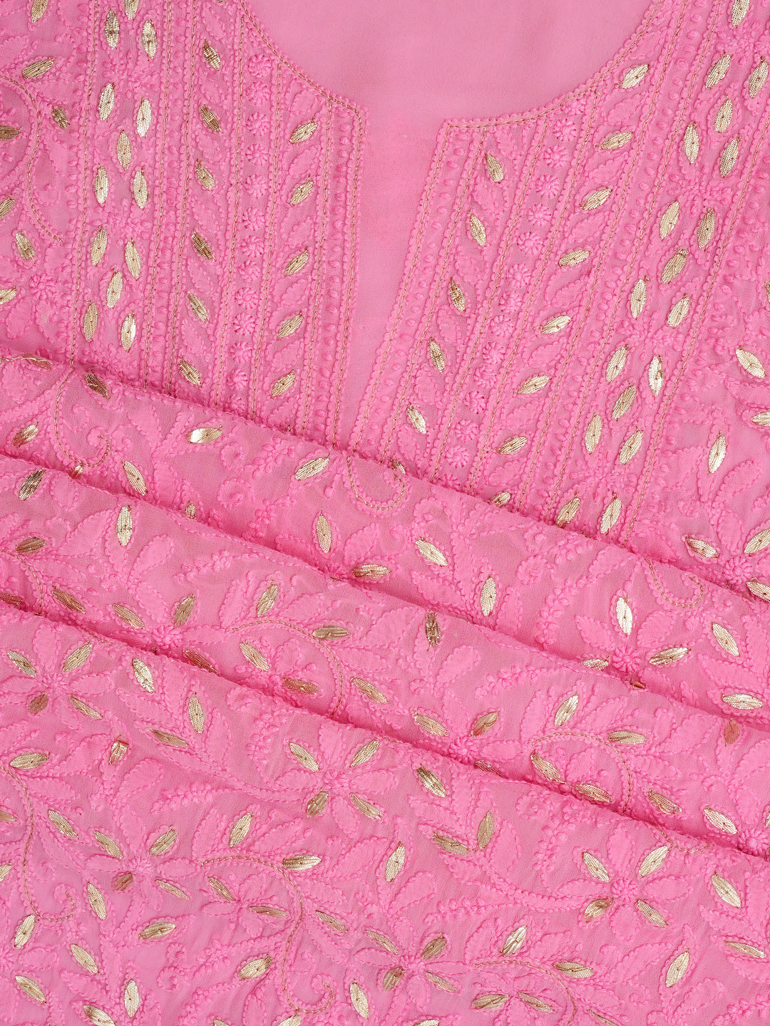 Traditional Lucknowi Chikankari Pink Ethnic Wear