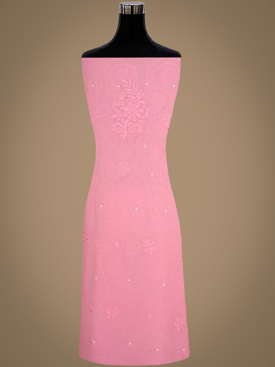 Women Pink Chikankari Kurta with Pearl Work