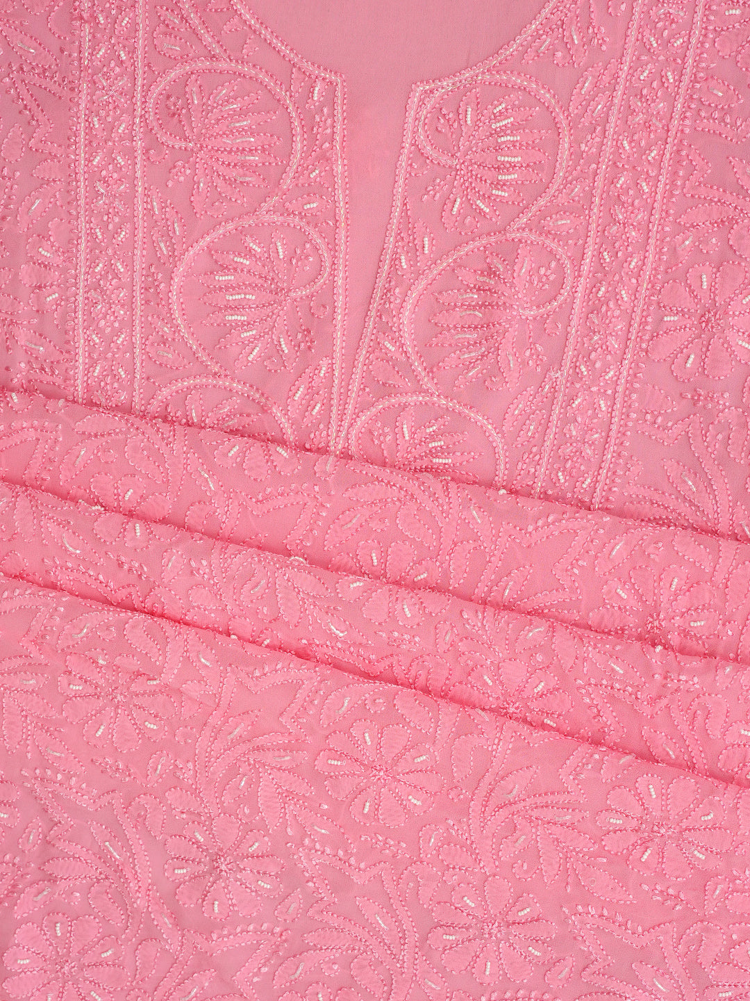 Traditional Lucknowi Chikankari Pink Ethnic Wear