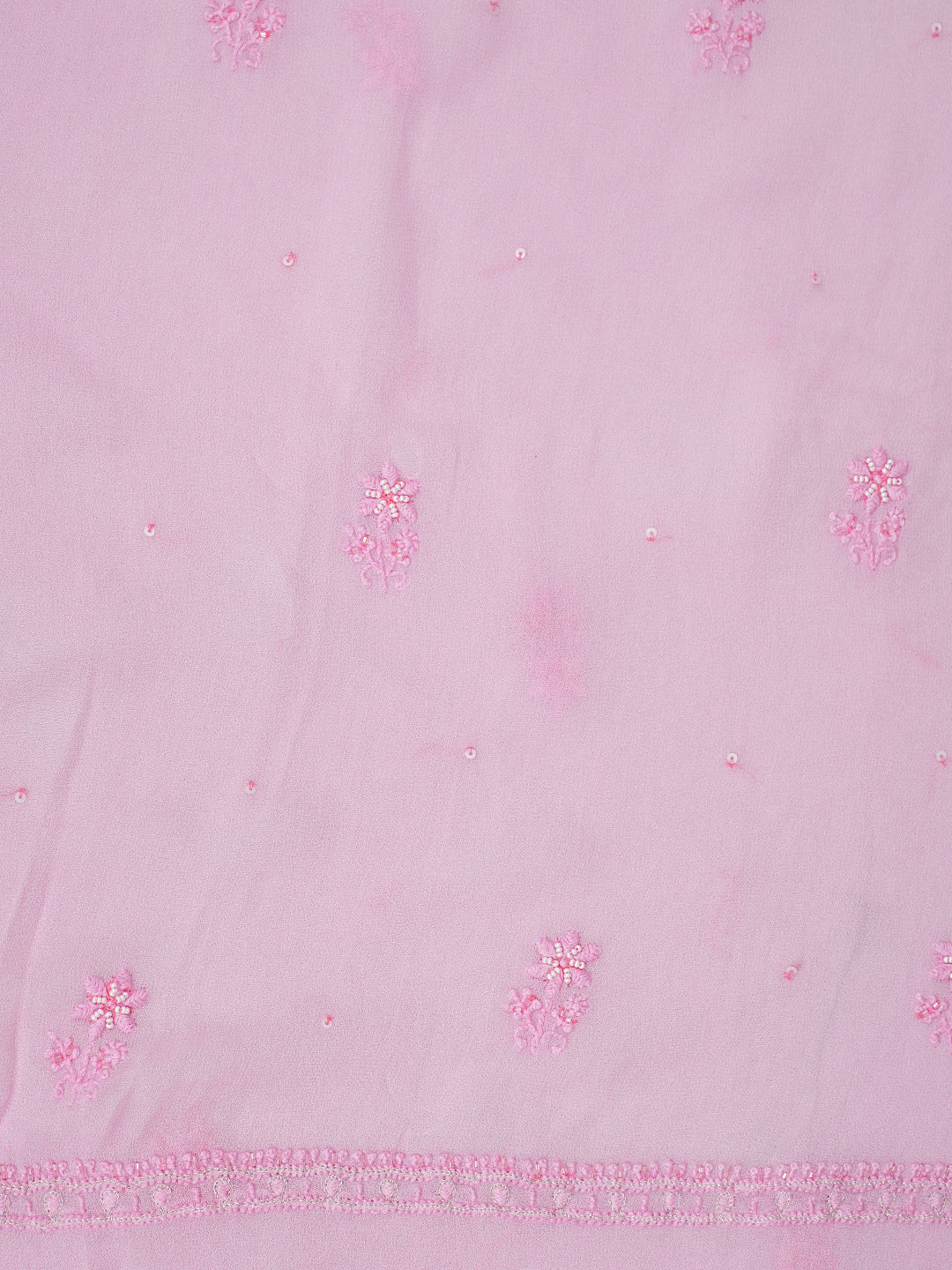 Ada Hand Embroidered Pink Viscose Georgette Lucknowi Chikankari Unstitched Kurta Dupatta Set With Sequinned Work 01A771739
