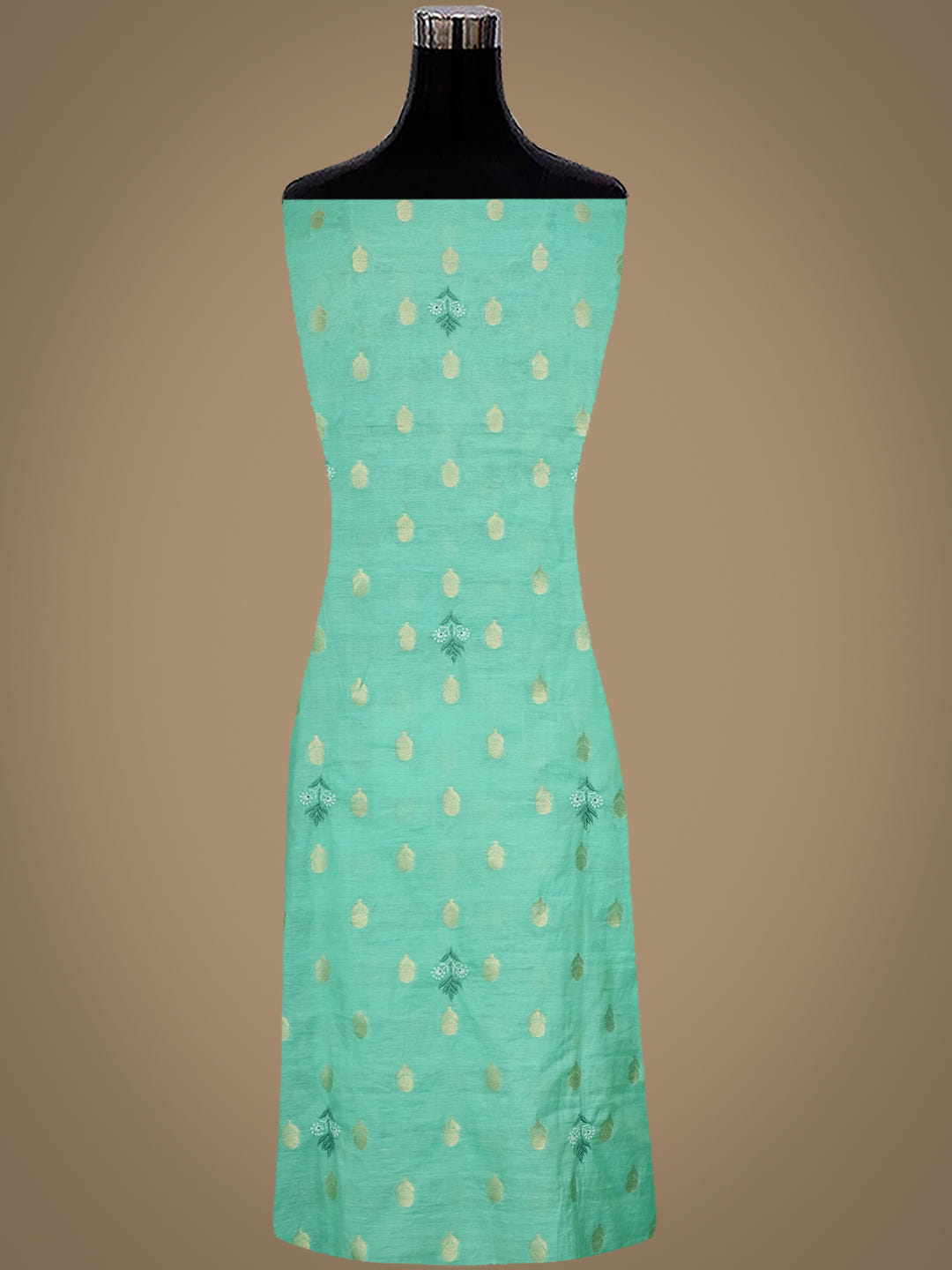 Ada Hand Embroidered Sea Green Chanderi Lucknowi Chikankari Unstitched Suit Piece 01A313763