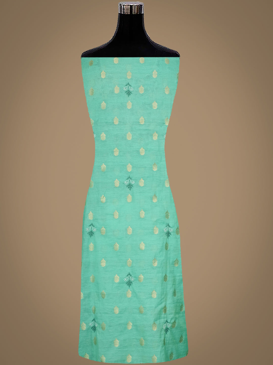 Ada Hand Embroidered Sea Green Chanderi Lucknowi Chikankari Unstitched Suit Piece 01A313763
