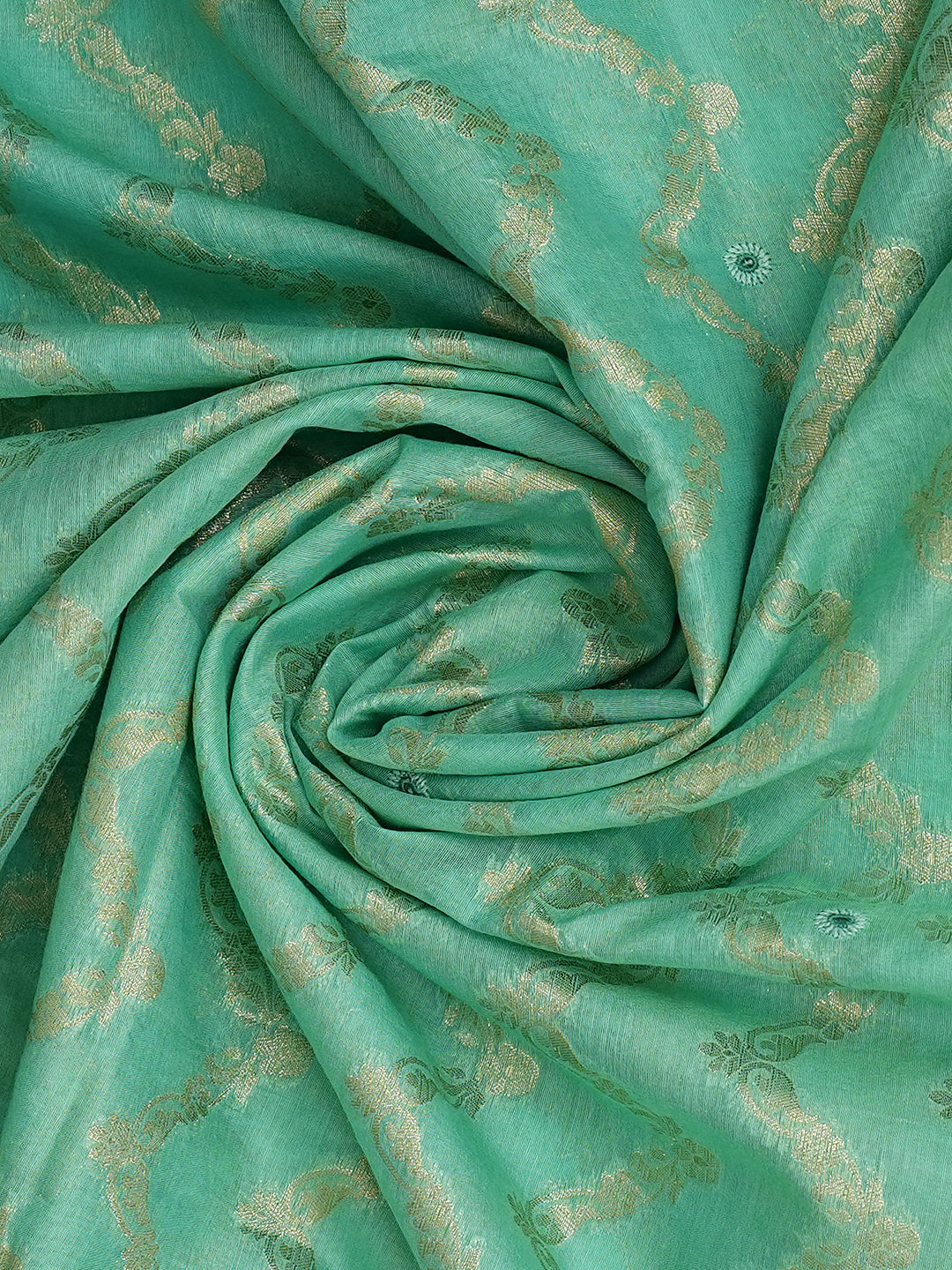 Ada Hand Embroidered Sea Green Chanderi Lucknowi Chikankari Unstitched Suit Piece 01A313763
