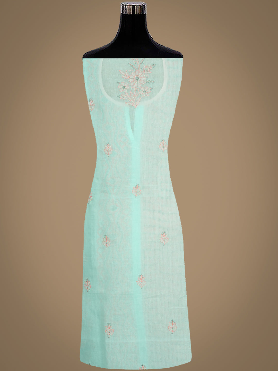 Ada Cotton Chikankari Suit Piece In Sea Green With Elegant Chiffon Dupatta