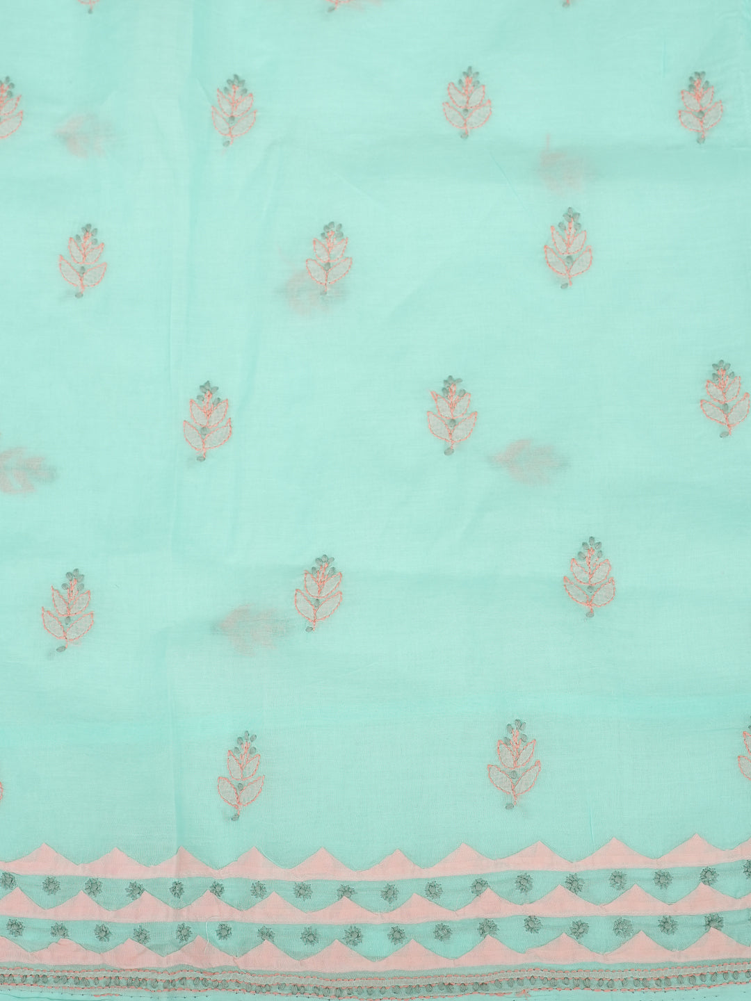 Sea Green Handcrafted Lucknowi Chikankari Suit With Soft Chiffon Dupatta