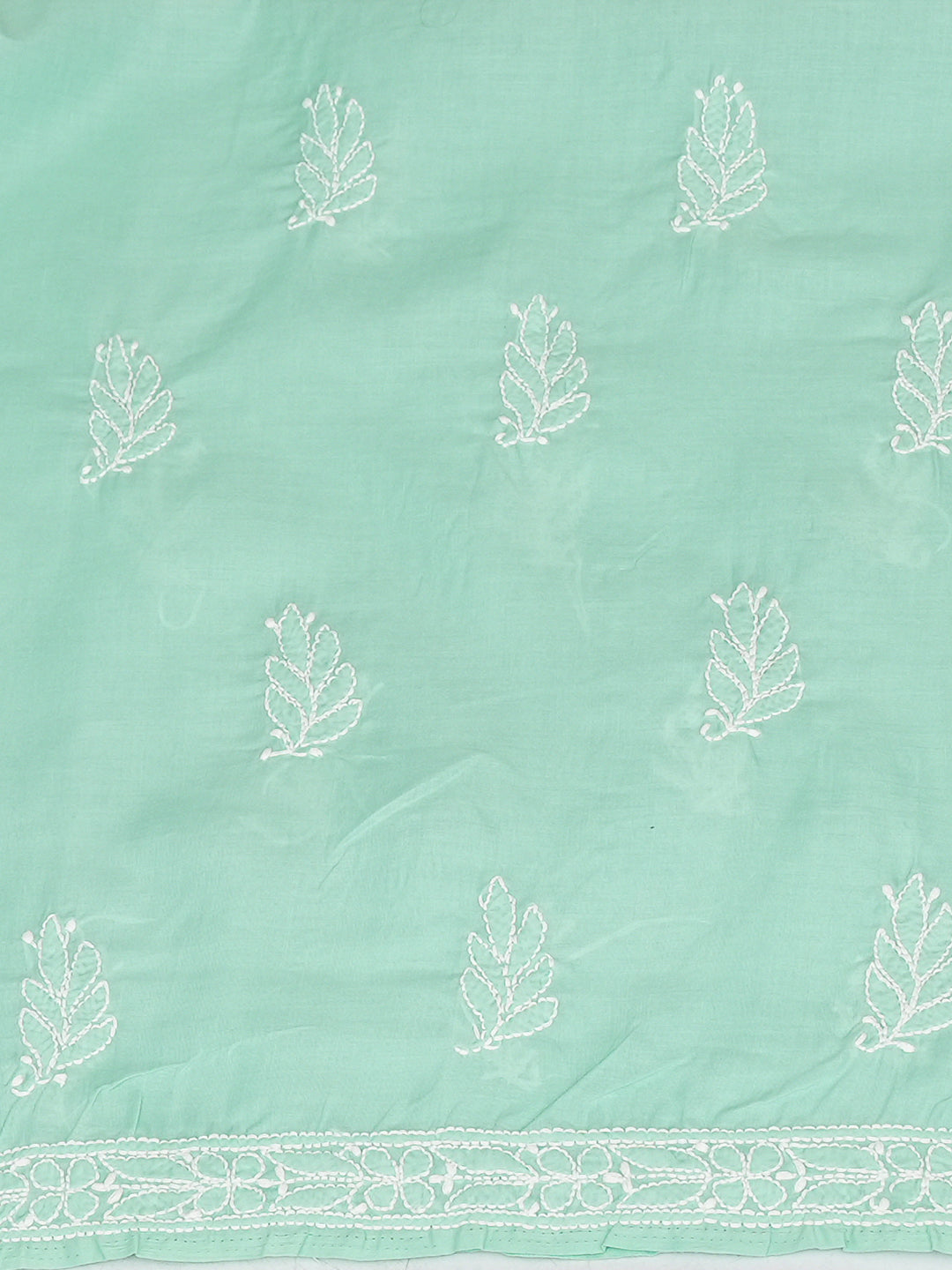 Ada Hand Embroidered Sea Green Cotton Lucknowi Chikankari Unstitched Kurta 01A724661