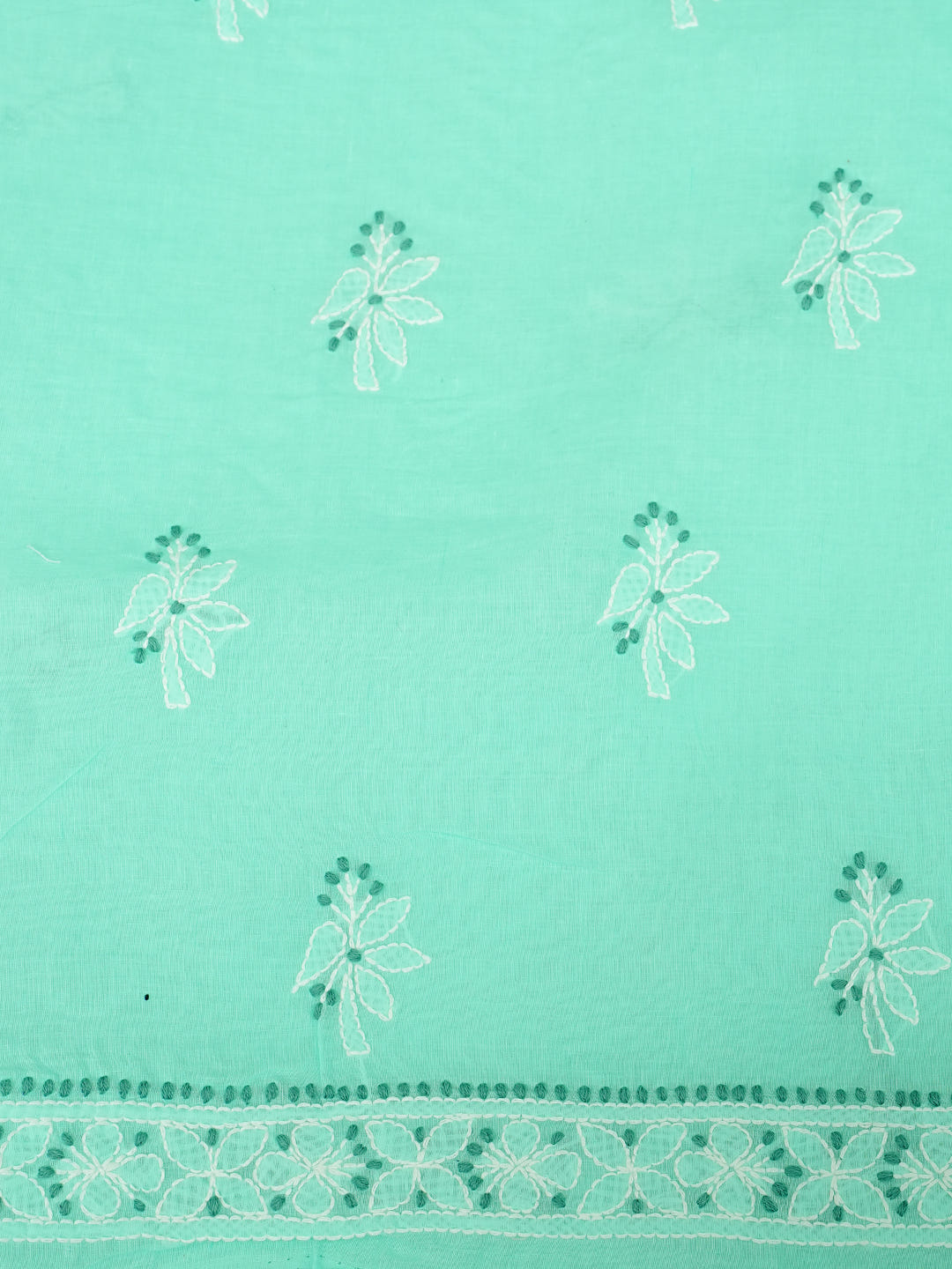 Ada Hand Embroidered Sea Green Cotton Lucknowi Chikankari Unstitched Suit Piece With Chiffon Dupatta 01A1010383_7