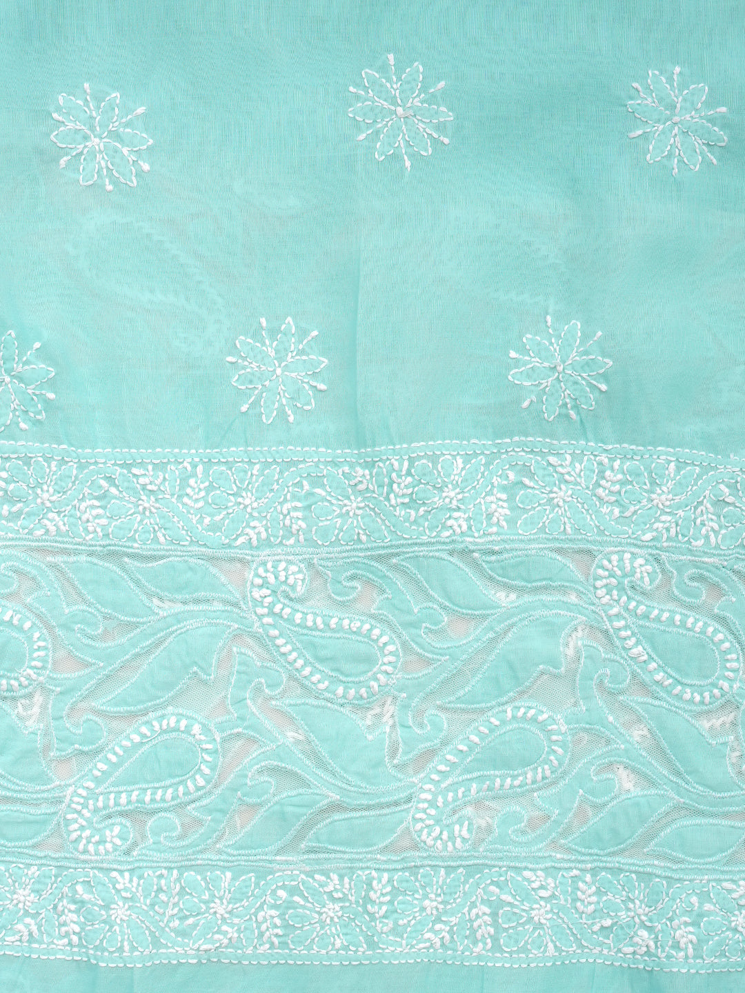 Ada Hand Embroidered Sea Green Cotton Lucknowi Chikankari Unstitched Suit Piece With Chiffon Dupatta 01A821967_7