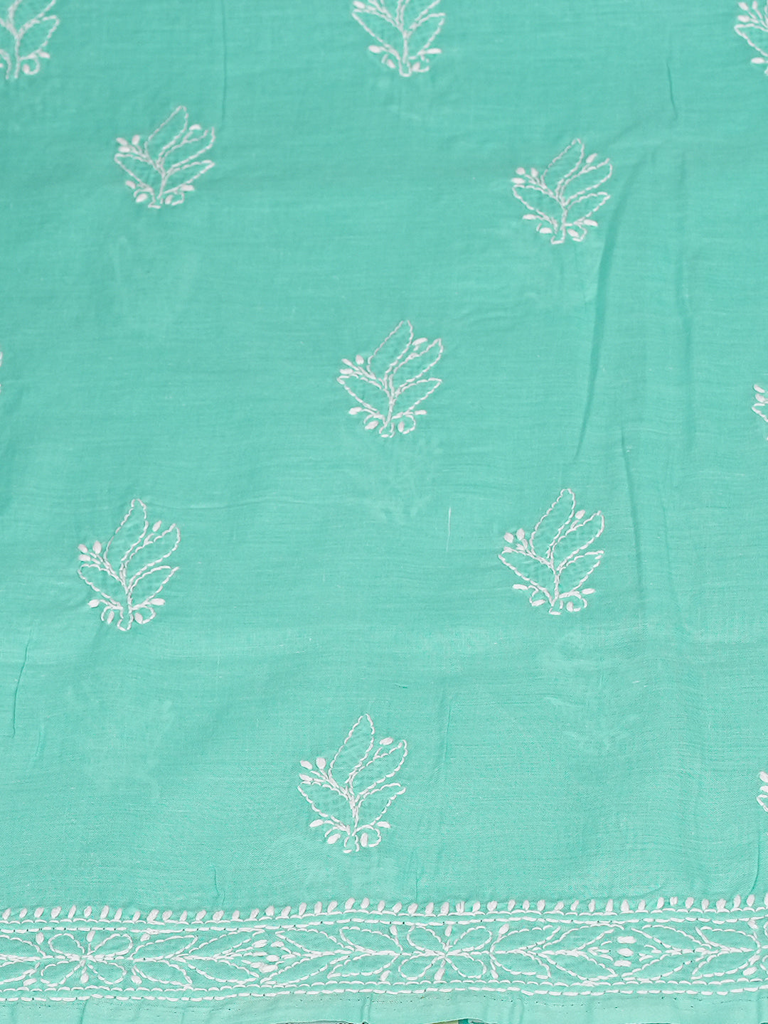 Ada Hand Embroidered Sea Green Cotton lucknowi Chikankari Unstitched Kurta 01A703923