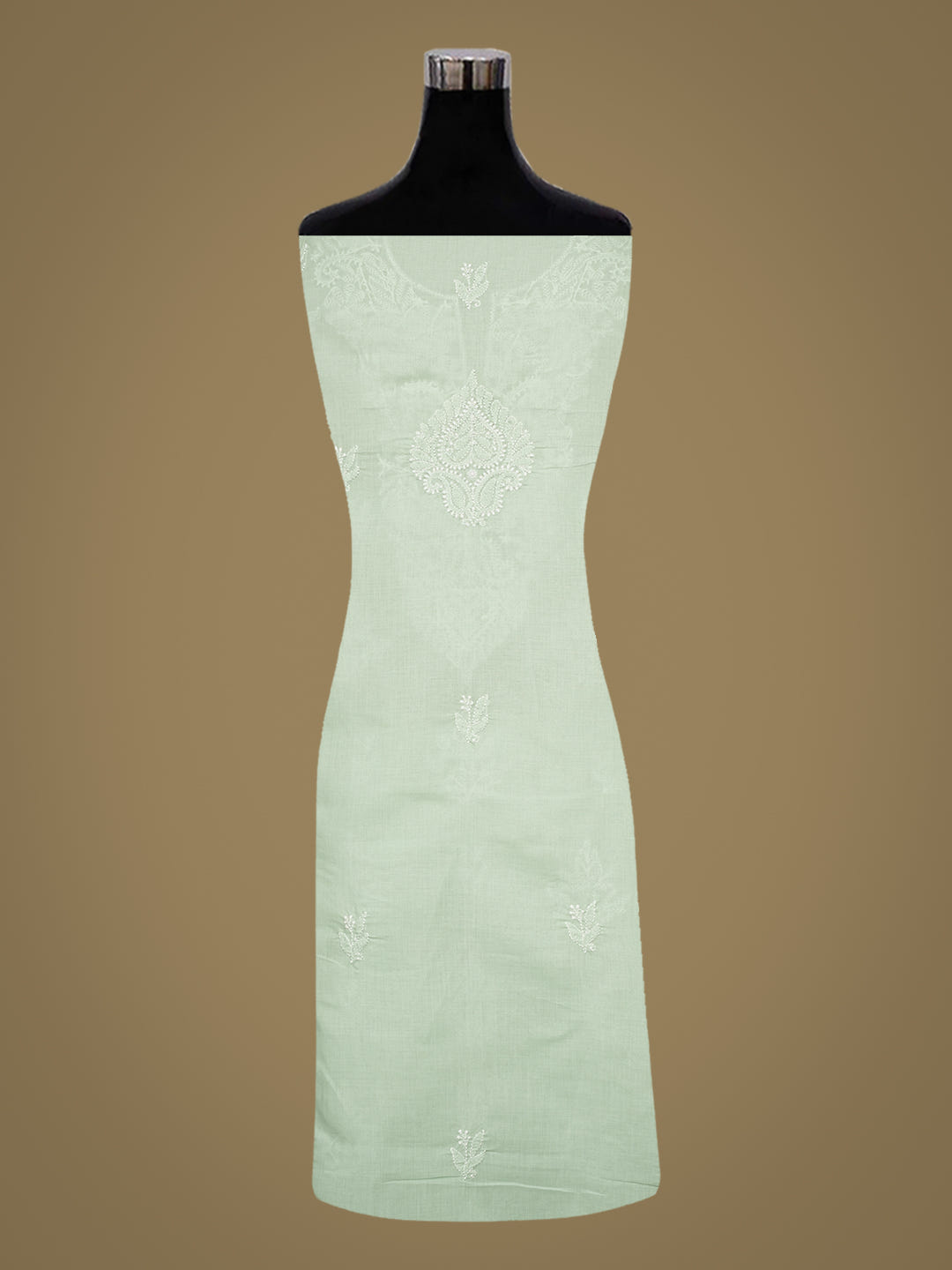 Ada Hand Embroidered Sea Green Cotton lucknowi Chikankari Unstitched Kurta 01A991893