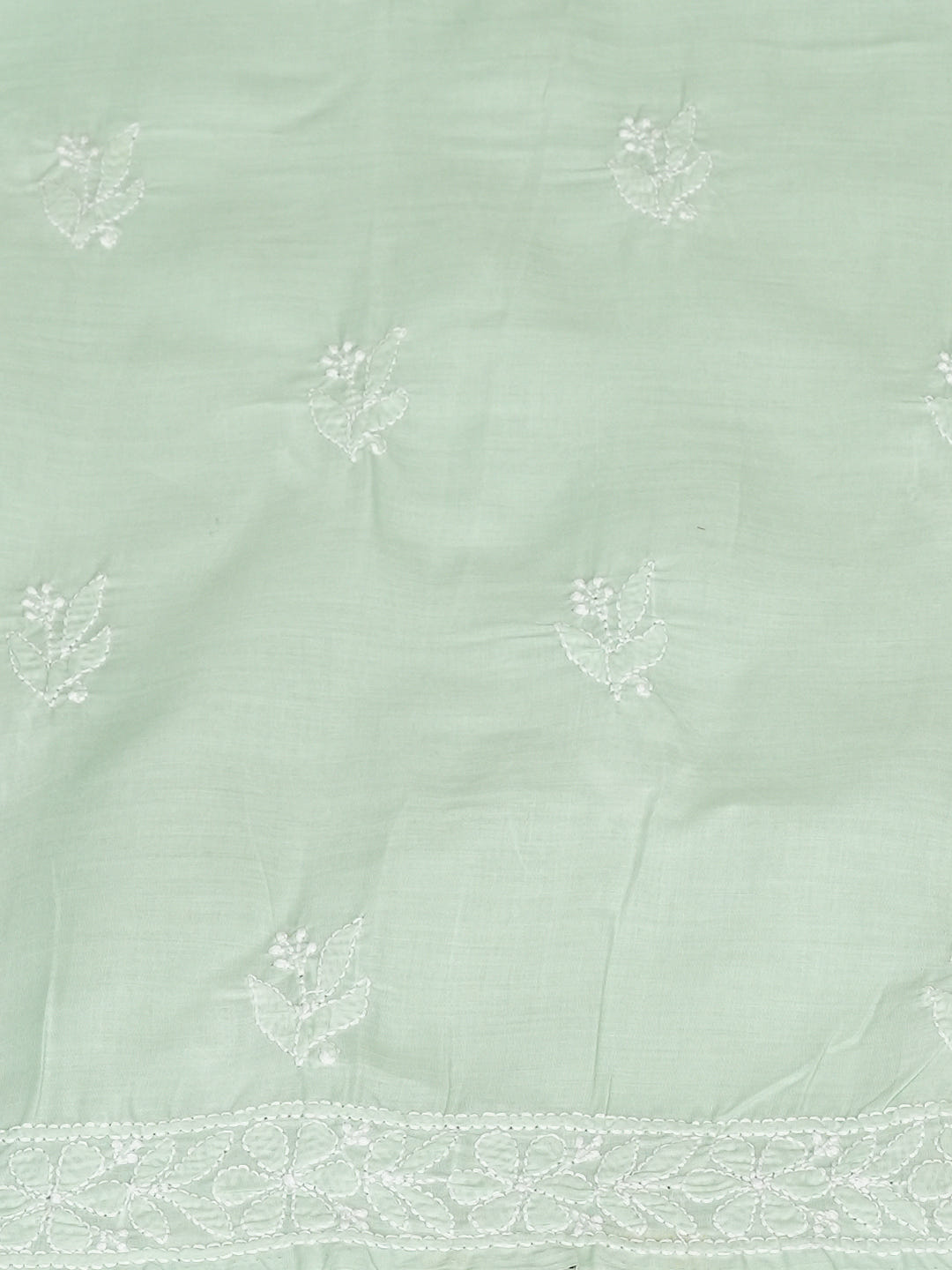 Ada Hand Embroidered Sea Green Cotton lucknowi Chikankari Unstitched Kurta 01A991893