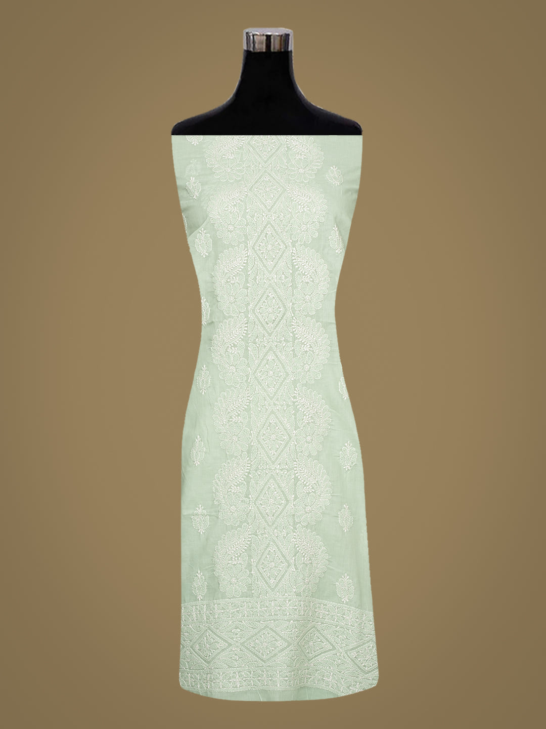 Ada Hand Embroidered Sea Green Cotton lucknowi Chikankari Unstitched Kurta 01A991993