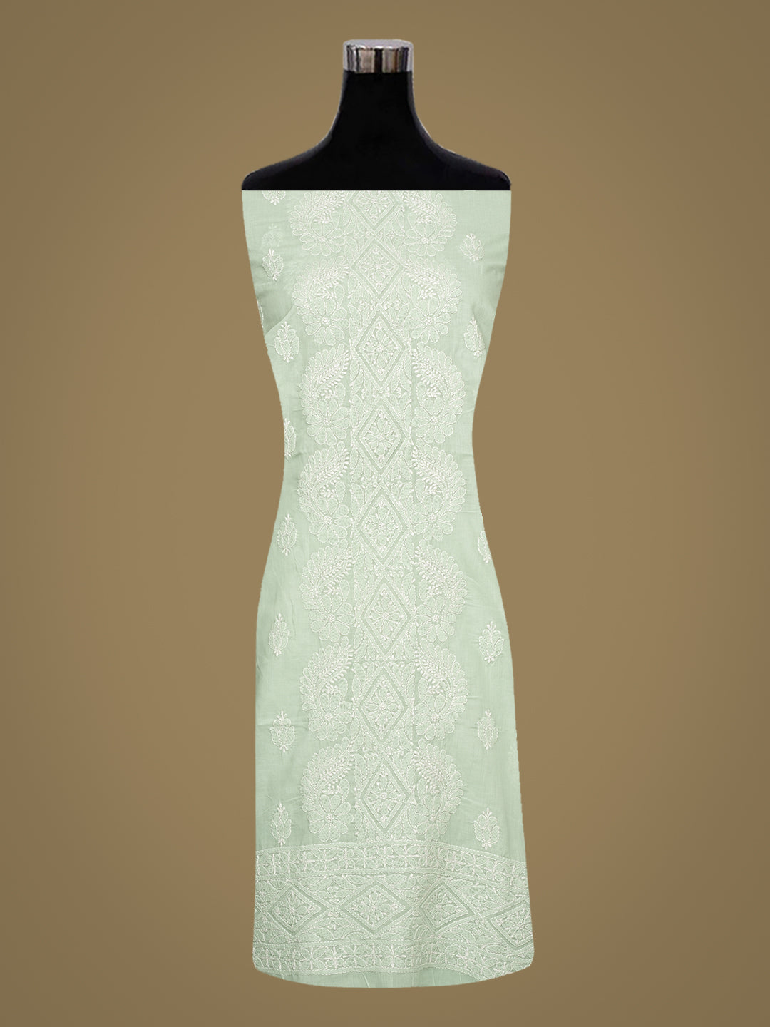 Ada Hand Embroidered Sea Green Cotton lucknowi Chikankari Unstitched Kurta 01A991993