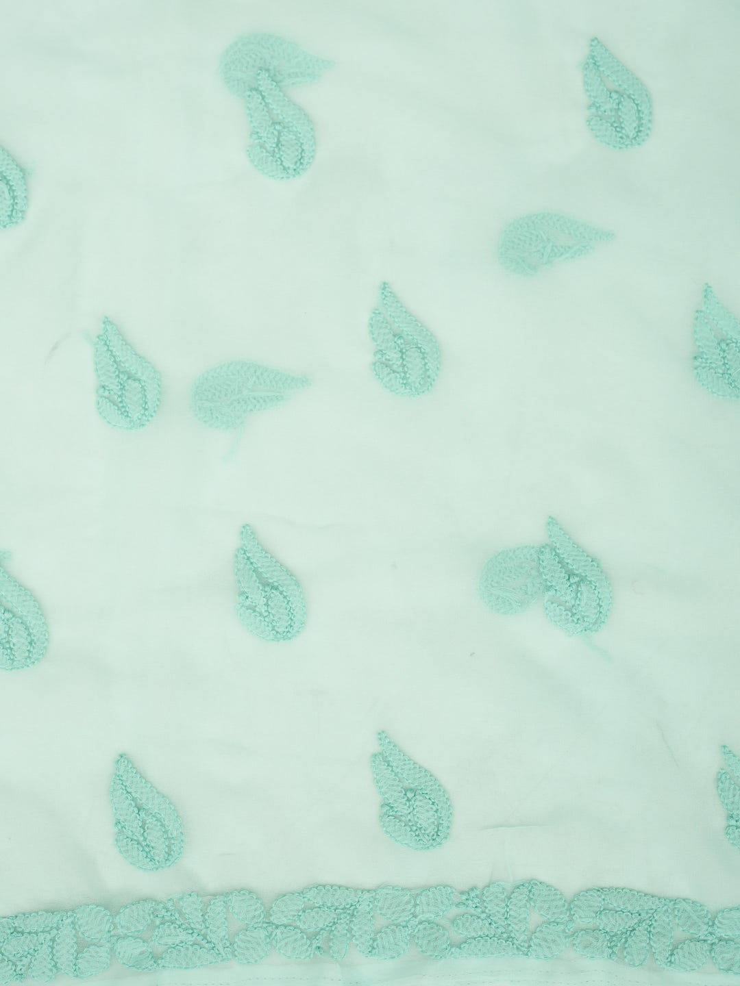Ada Hand Embroidered Sea Green Faux Georgette Lucknowi Chikankari Unstitched Suit Piece 01A1002564