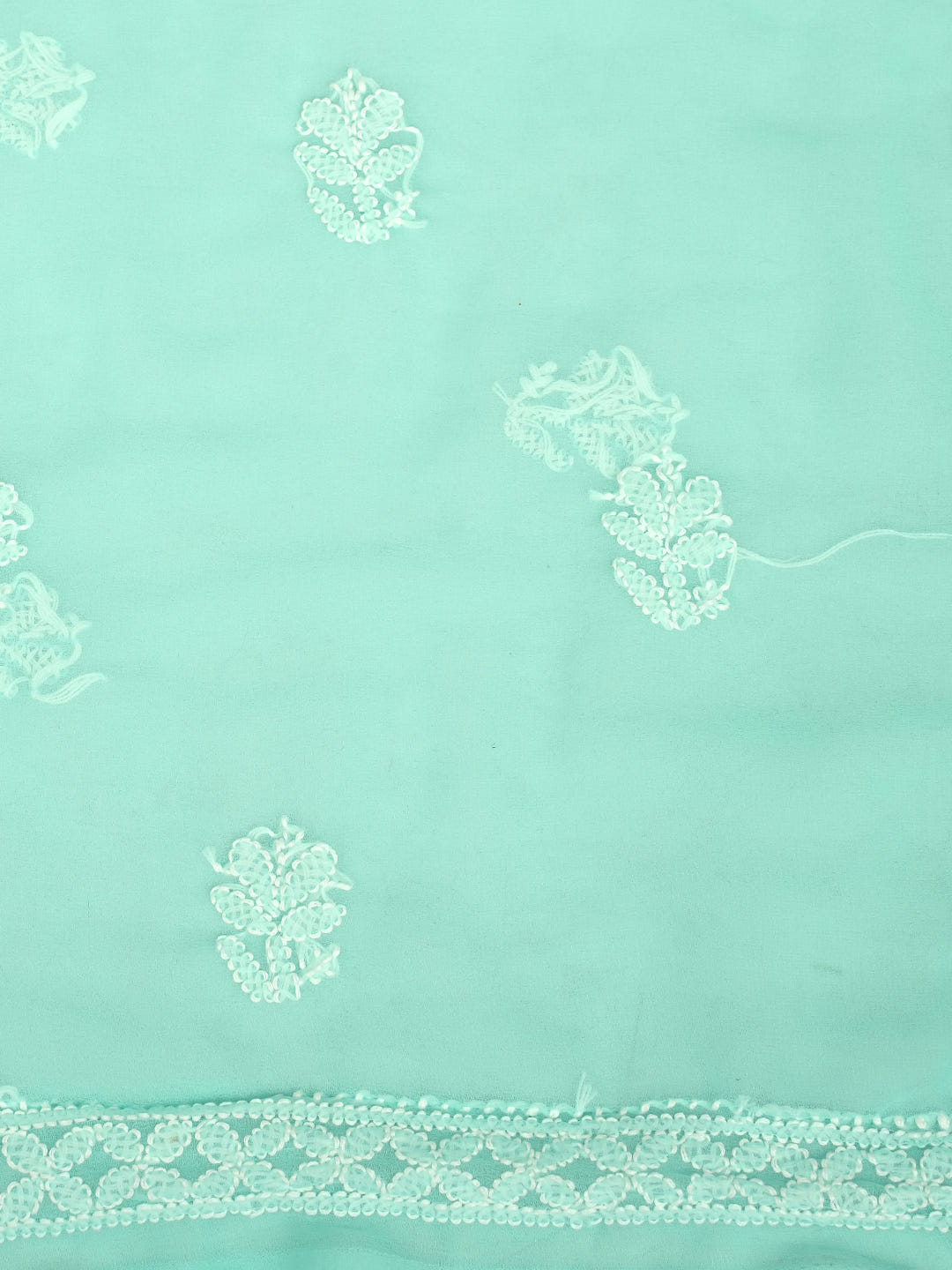 Ada Hand Embroidered Sea Green Georgette Lucknowi Chikankari Unstitched Suit Piece_7