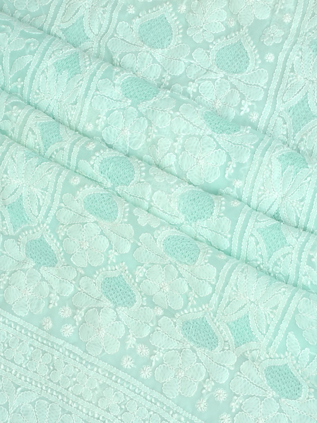 Ada Hand Embroidered Sea Green Georgette Lucknowi Chikankari Unstitched Suit Piece 01A985236_3