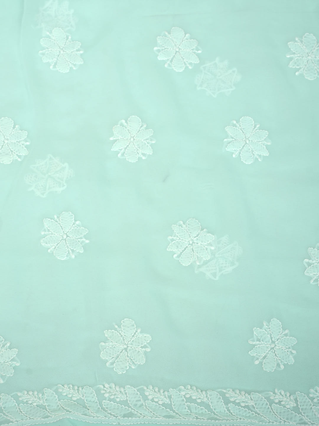 Ada Hand Embroidered Sea Green Georgette Lucknowi Chikankari Unstitched Suit Piece 01A985236_4
