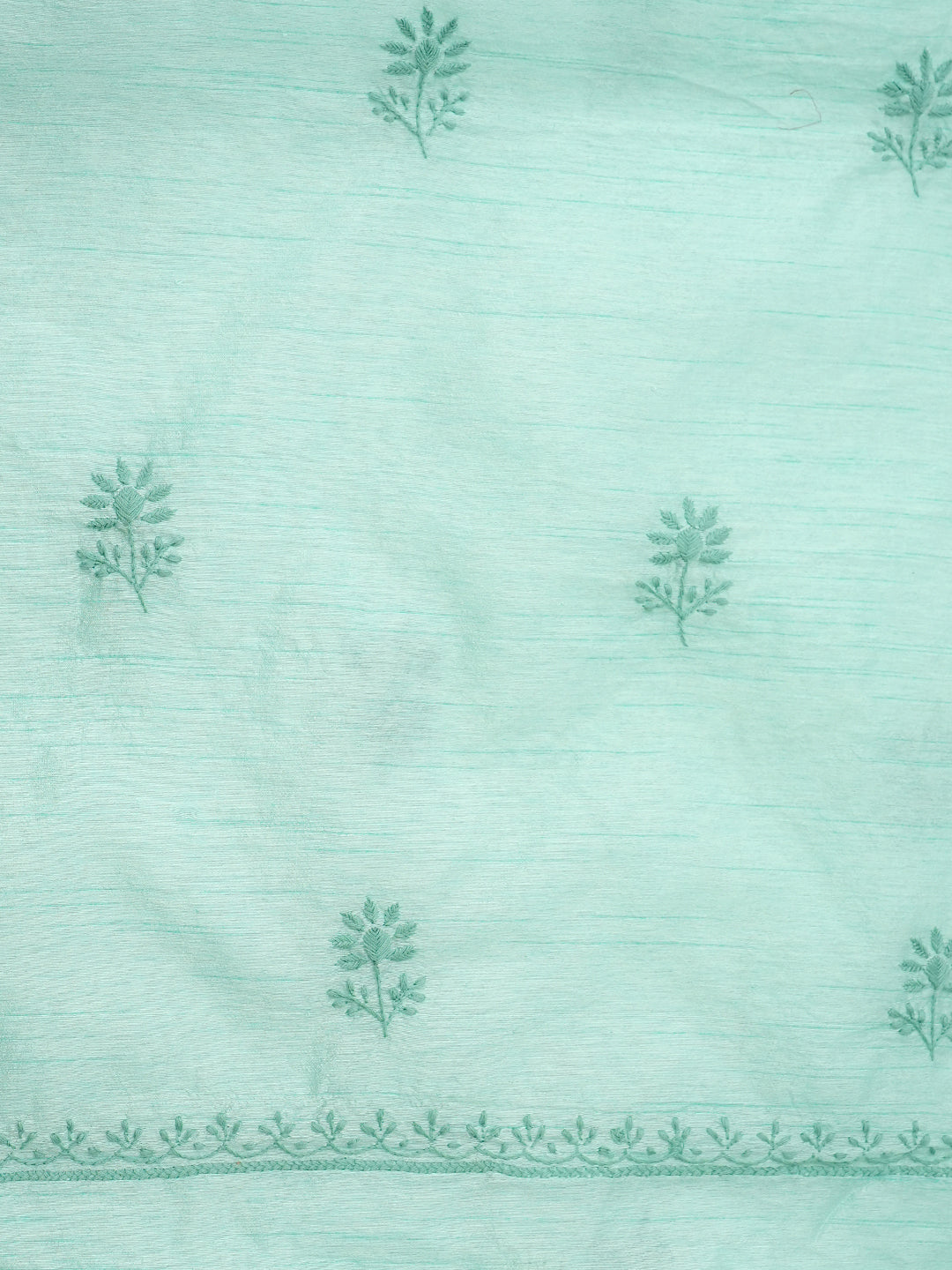 Ada Hand Embroidered Sea Green Silk Lucknowi Chikankari Unstitched Kurta Dupatta Set 01A987106