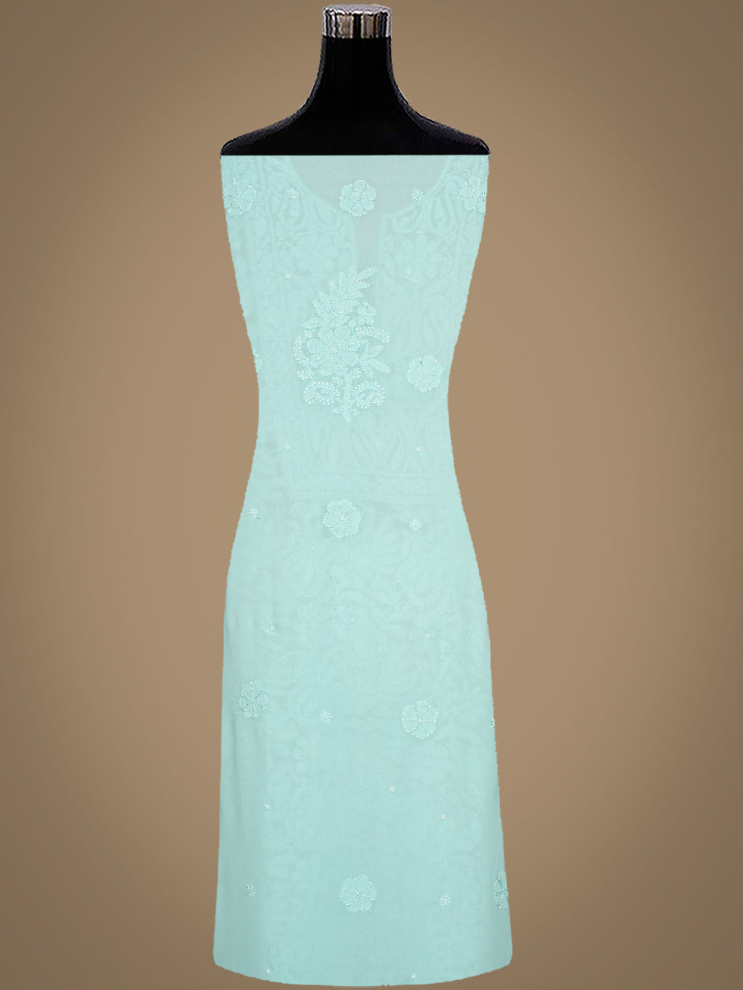 Ada Sea Green Unstitched Kurta Dupatta Set Crafted With Chikankari Embroidery