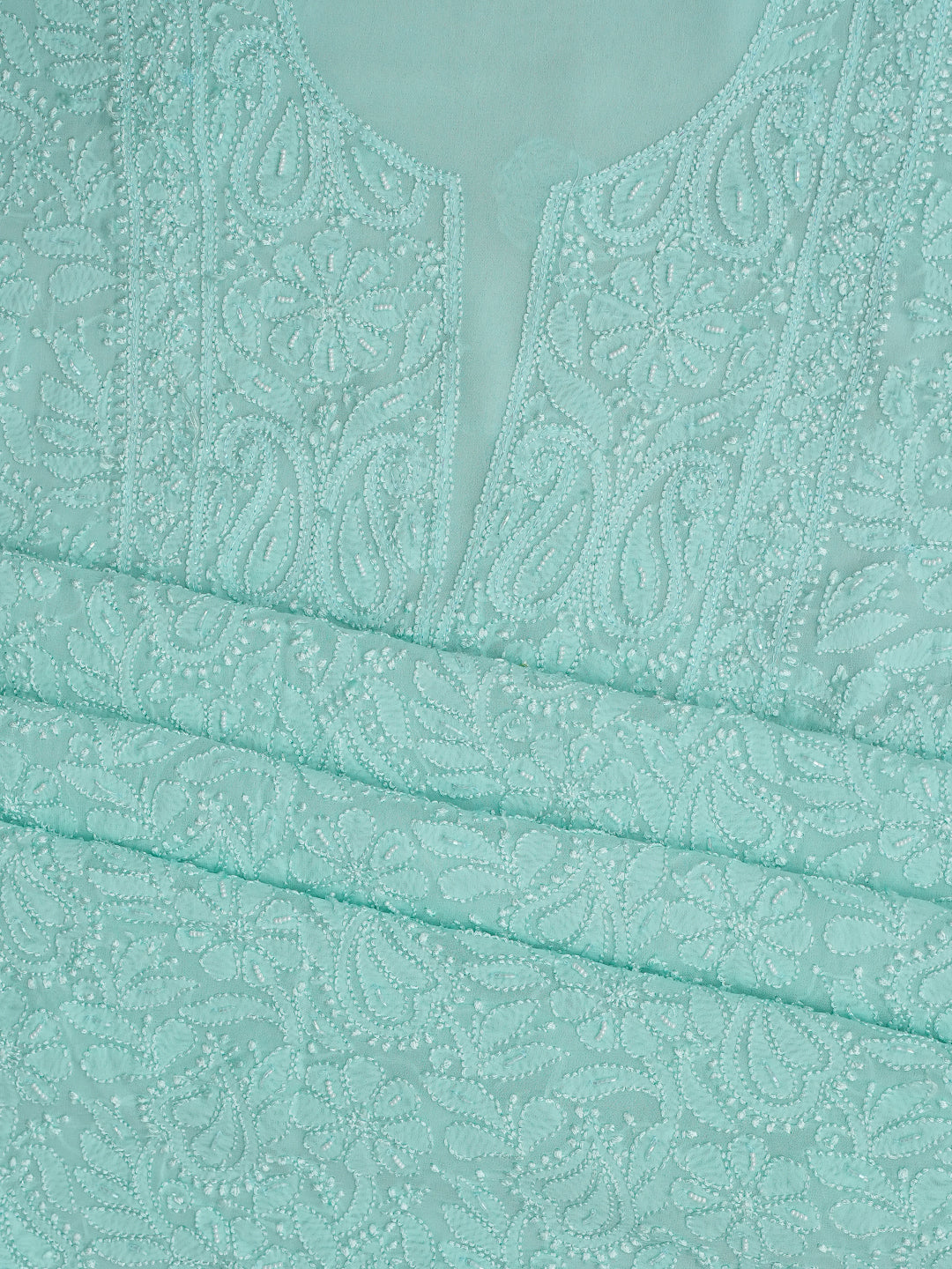 Premium Sea Green Viscose Georgette Kurta Dupatta Set For Festive Wear