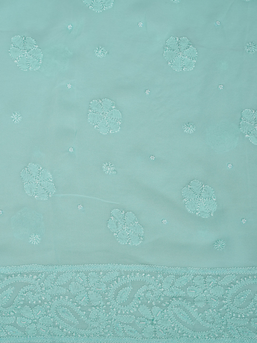 Elegant Ada Sea Green Chikankari Kurta Set With Delicate Hand Embroidery