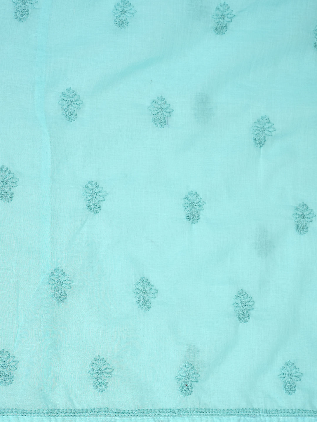 Ada Hand Embroidered Sky Blue Cotton Lucknowi Chikankari Unstitched Suit Piece 01A964841
