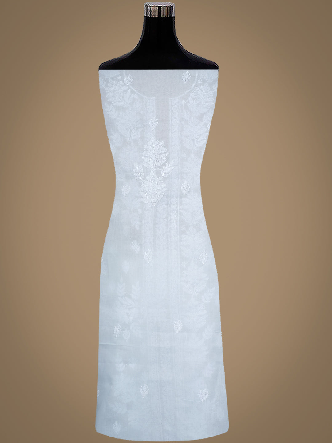 Ada Hand Embroidered Sky Blue Cotton Lucknowi Chikankari Unstitched Suit Piece 01A977508
