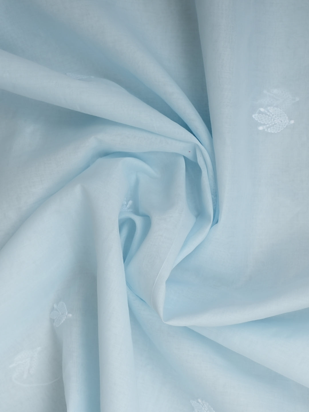 Ada Hand Embroidered Sky Blue Cotton Lucknowi Chikankari Unstitched Suit Piece 01A977508
